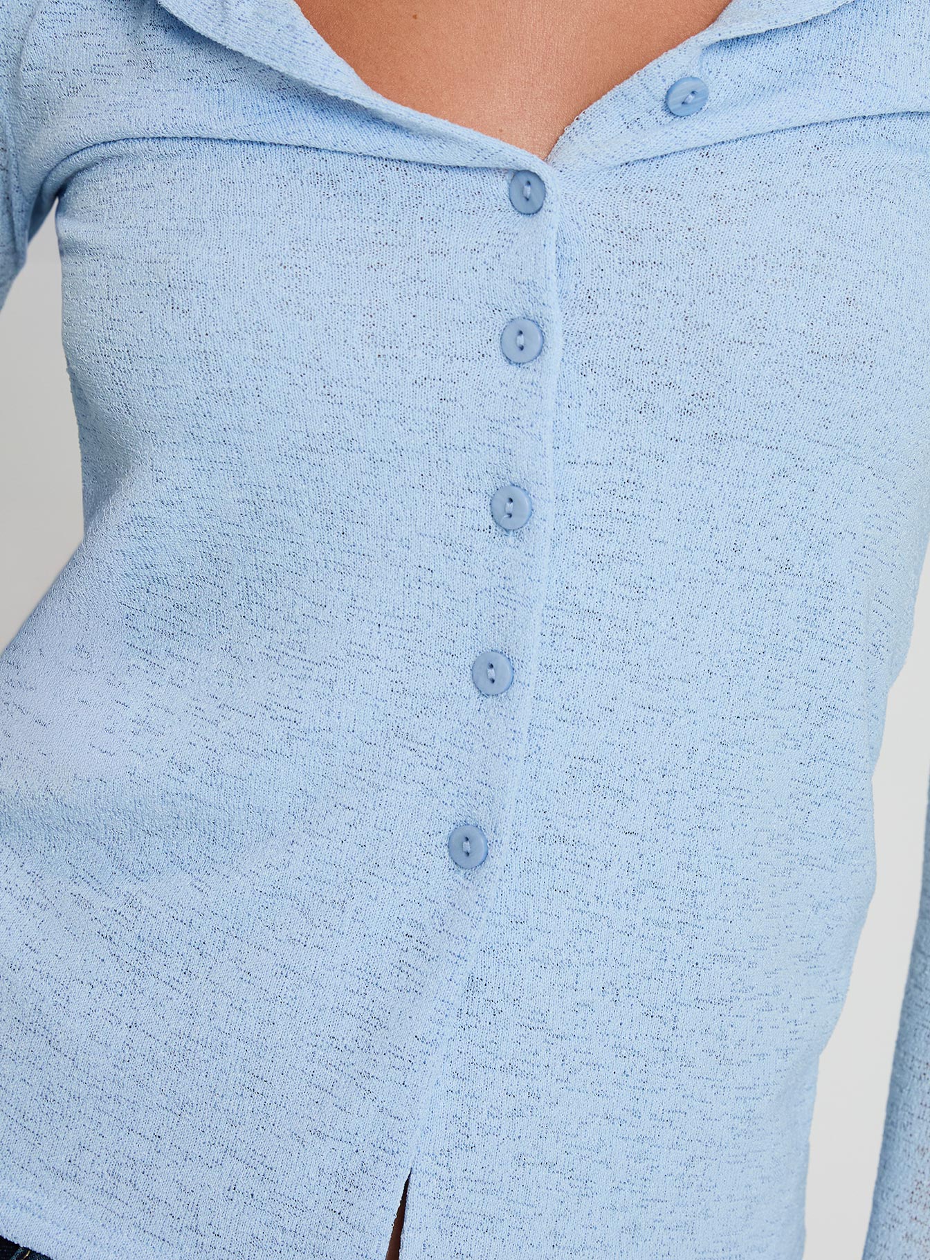 Finnean Long Sleeve Top Pale Blue