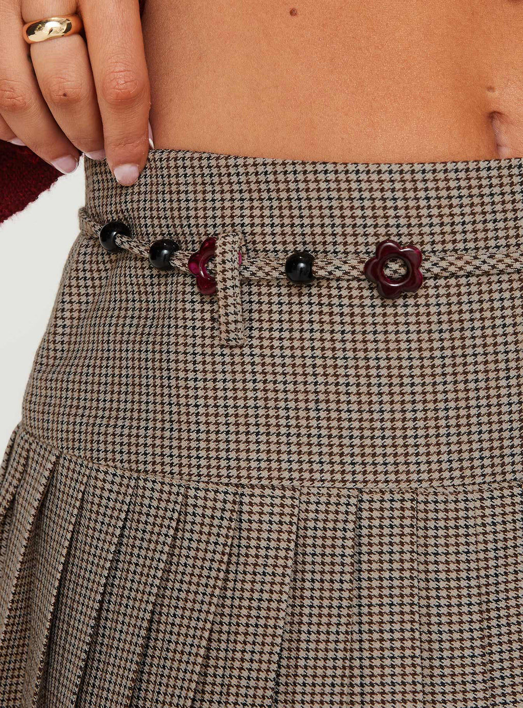 Tarnya Plaid Mini Skirt Brown