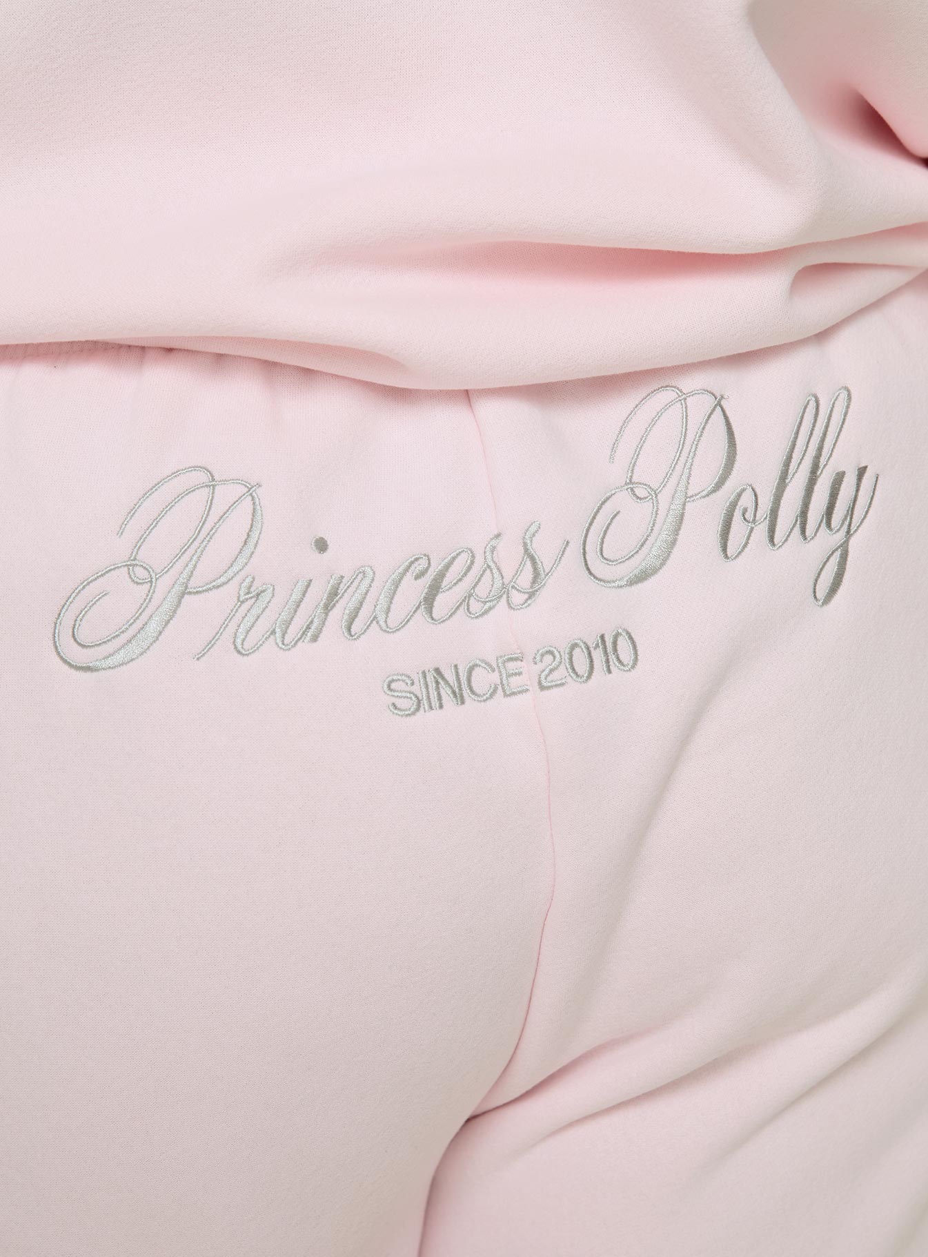 Princess Polly Track Pants Script Baby Pink / Grey Curve