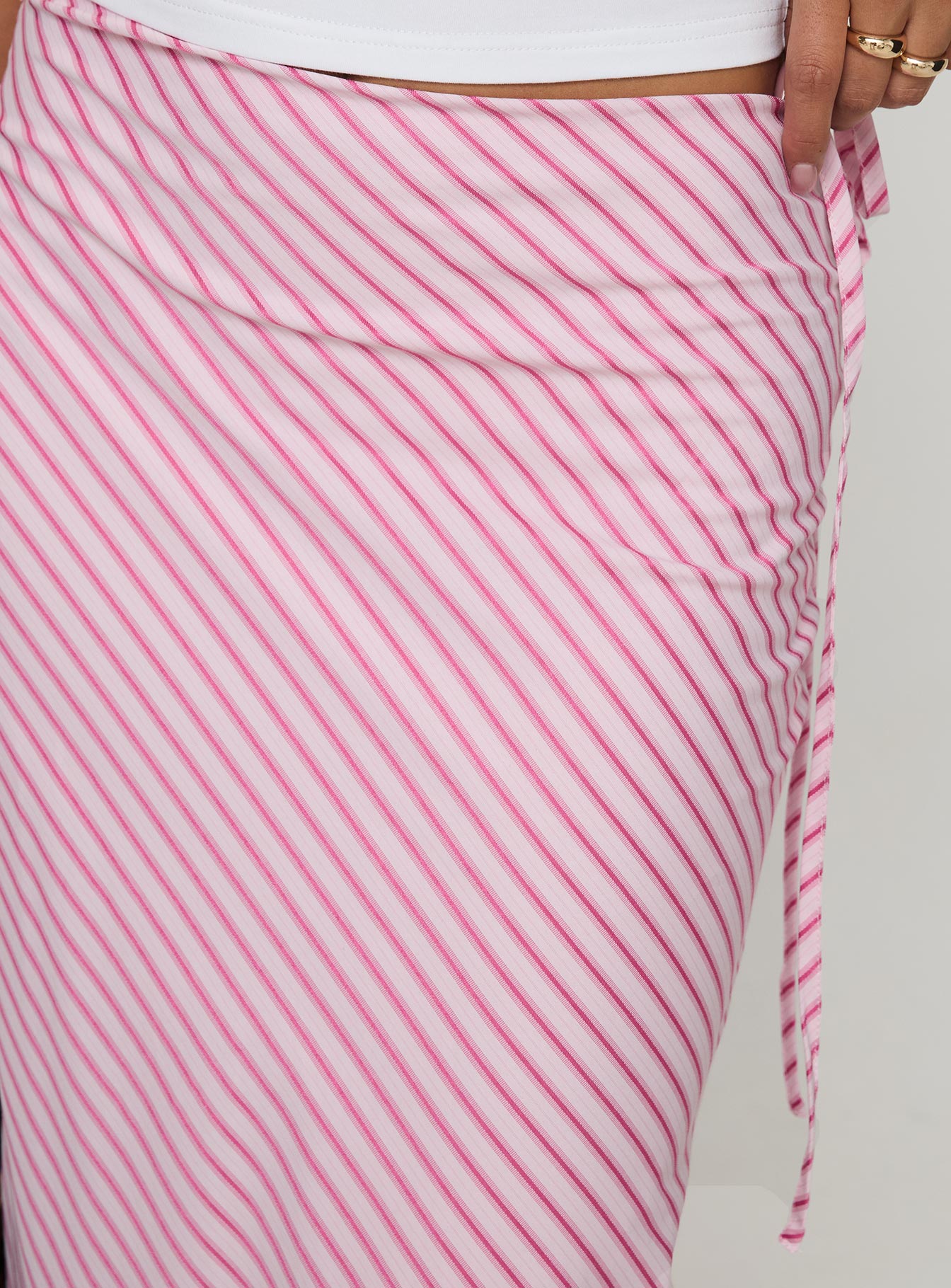 Fluttering Maxi Skirt Pink Stripe