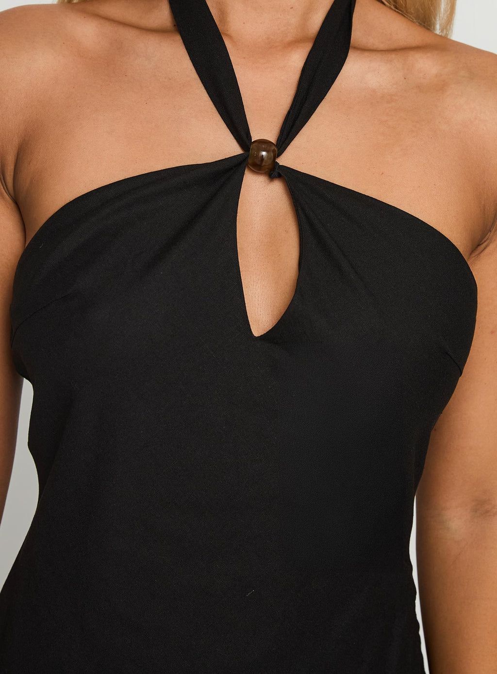 Loleila Halter Mini Dress Black