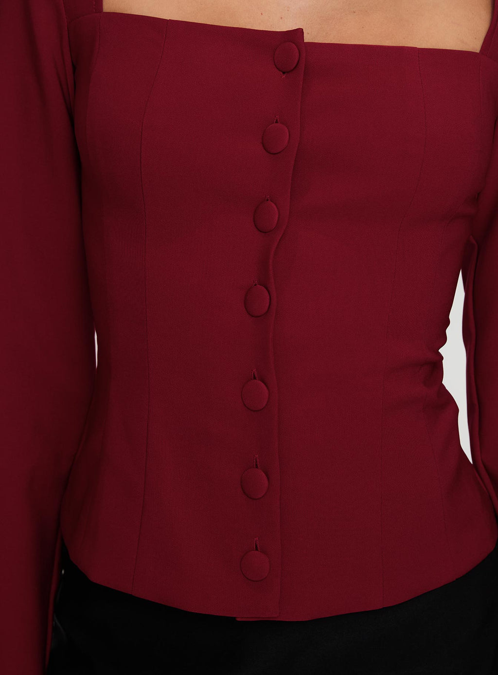 Gaskin Long Sleeve Top Burgundy