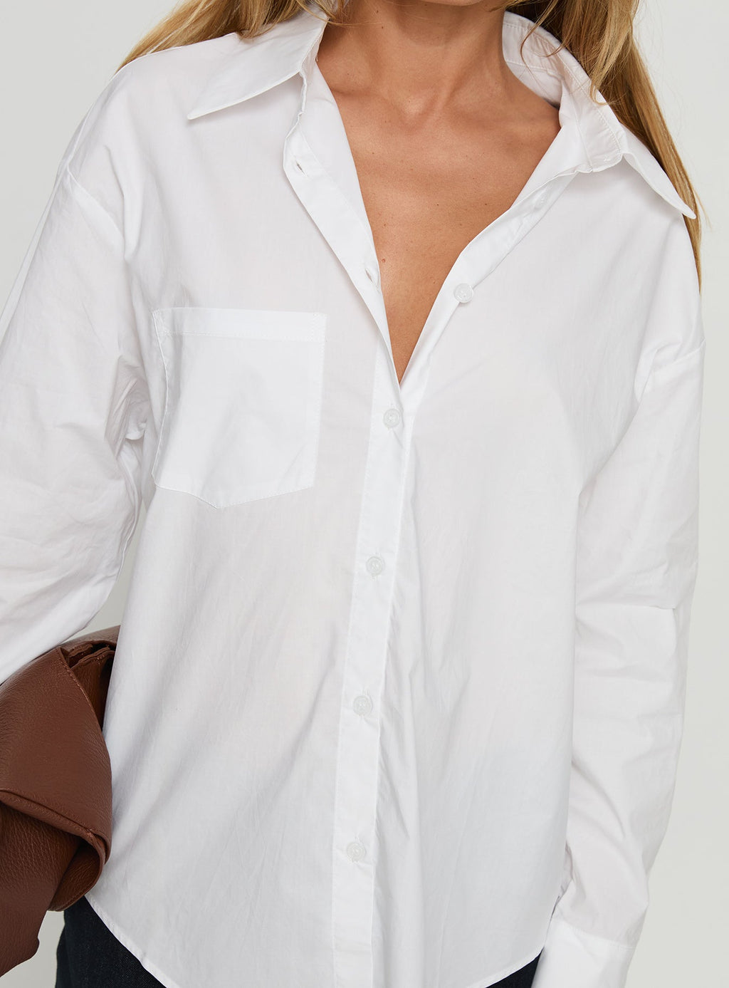 Kodhi Oversized Long Sleeve Top White