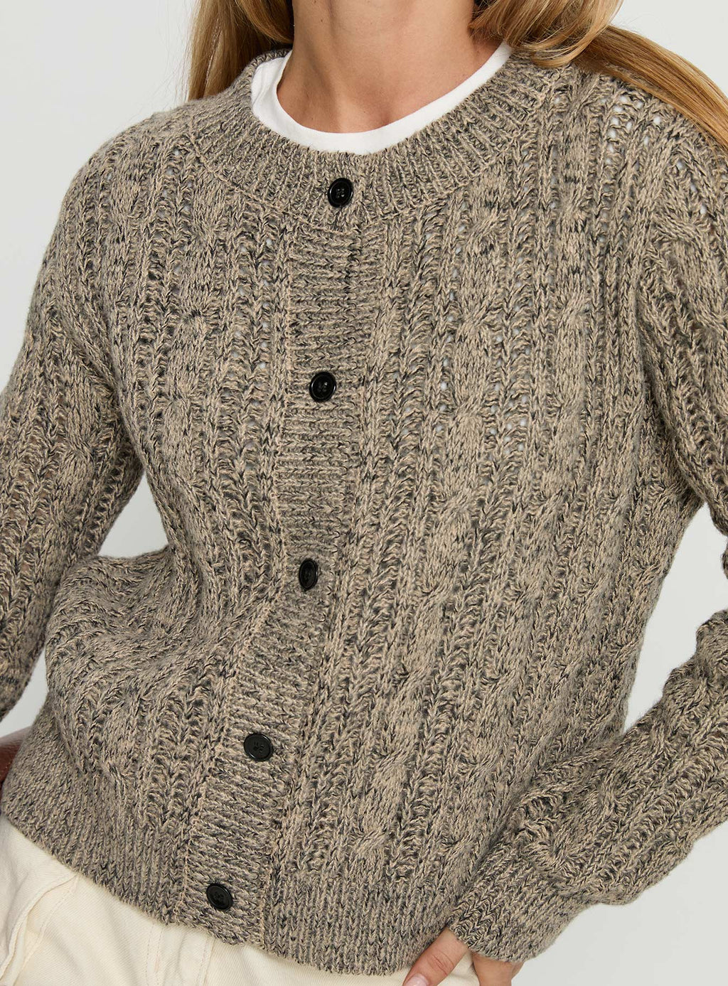Kaytee Button Up Knit Cardigan Grey