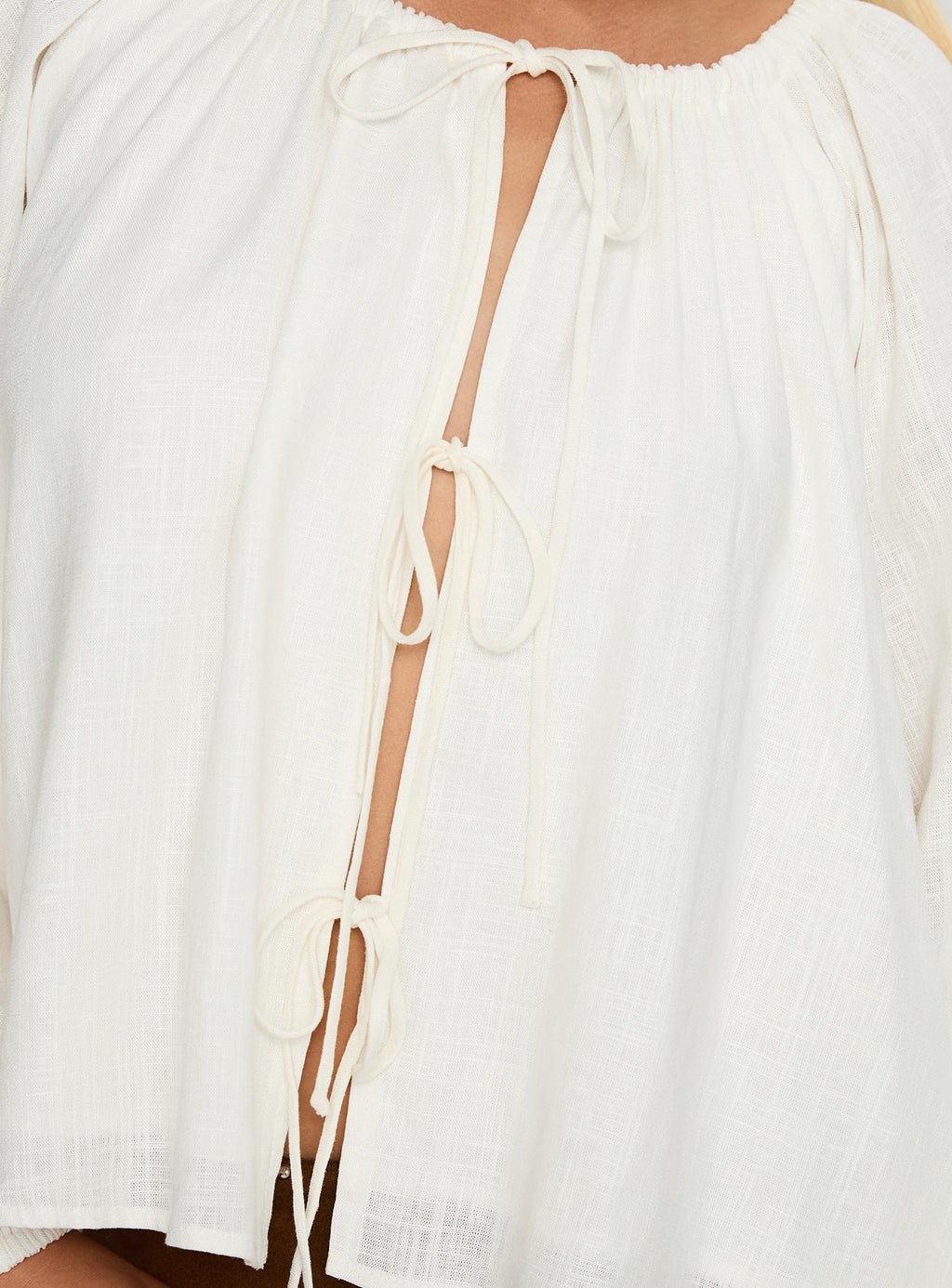 Somebody Else Tie Up Top White