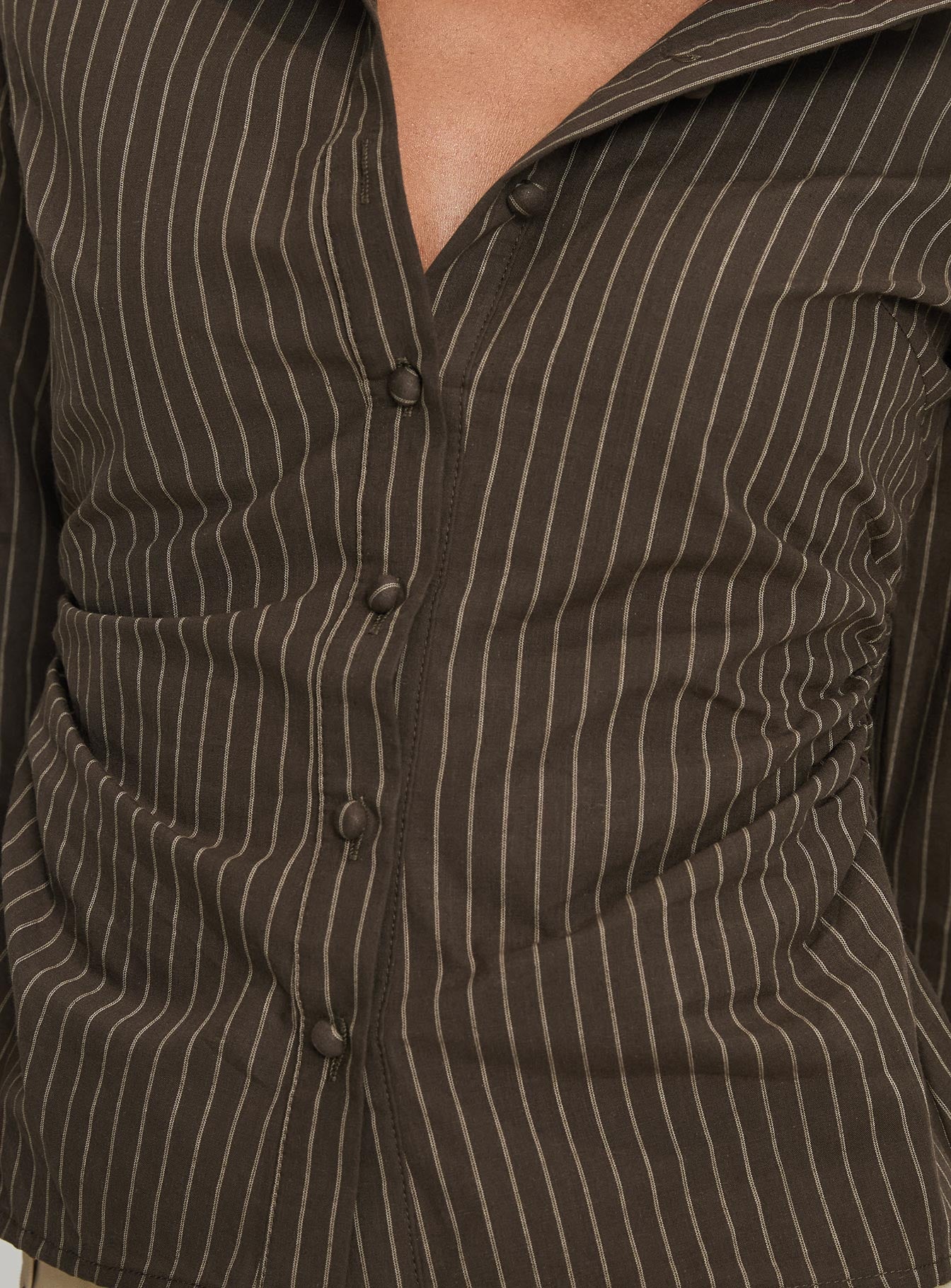 Held My Hand Long Sleeve Top Brown Stripe