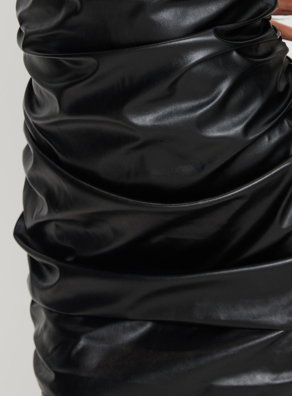 Fonteiro Faux Leather Mini Dress Black