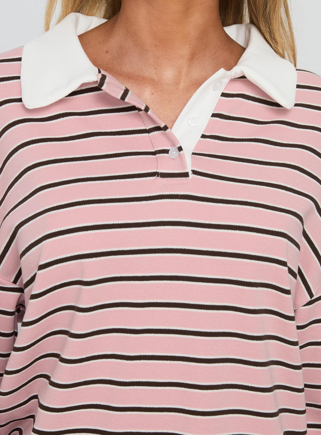 High Regard Collared Jersey Pink Stripe