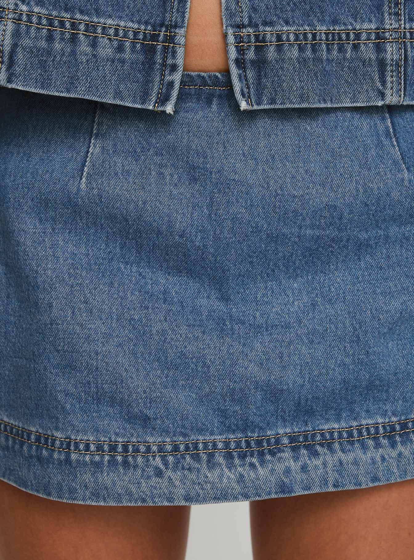 Stefenie Denim Skort Mid Wash