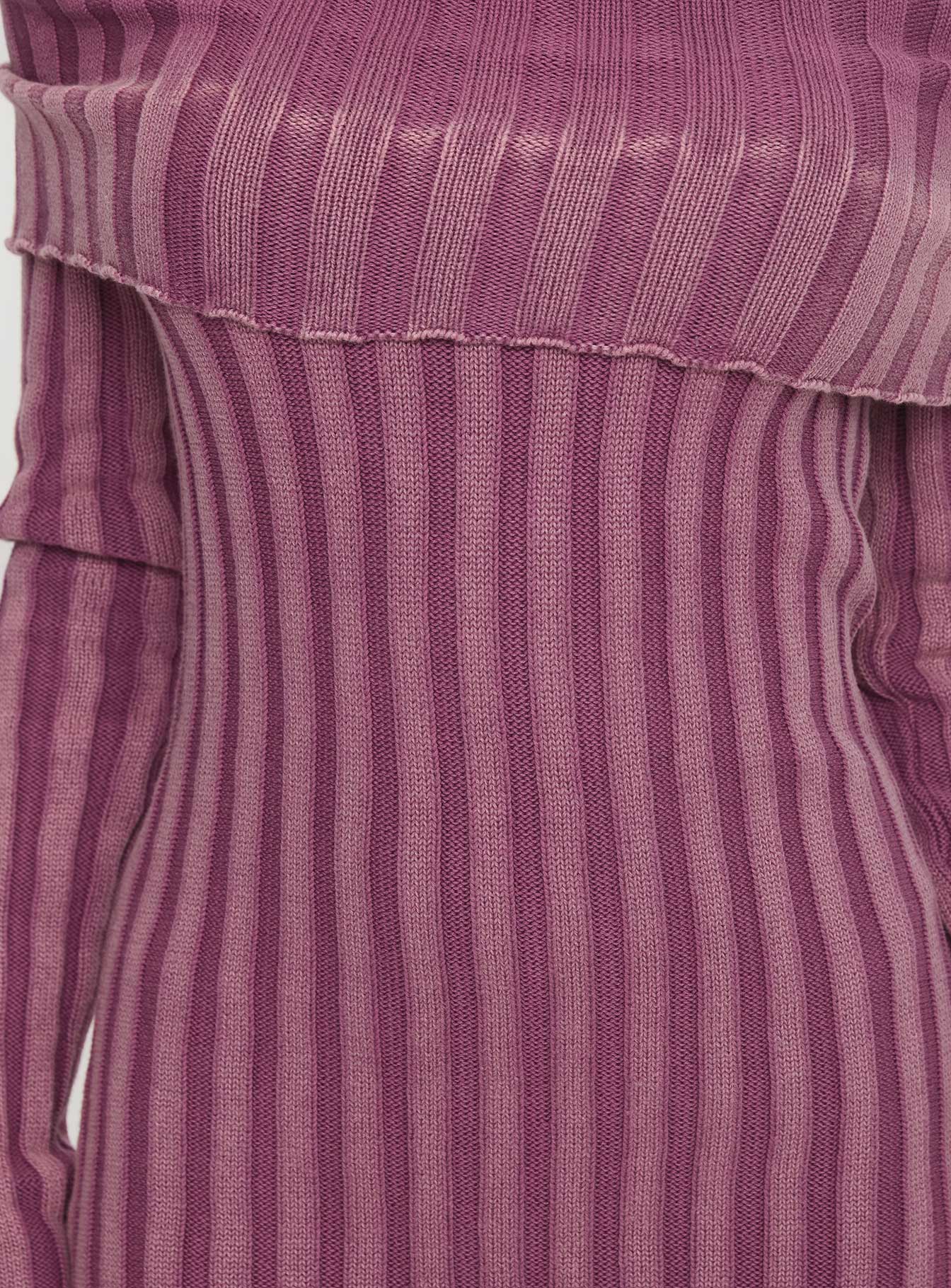 Kalesie Long Sleeve Rib Mini Dress Pink