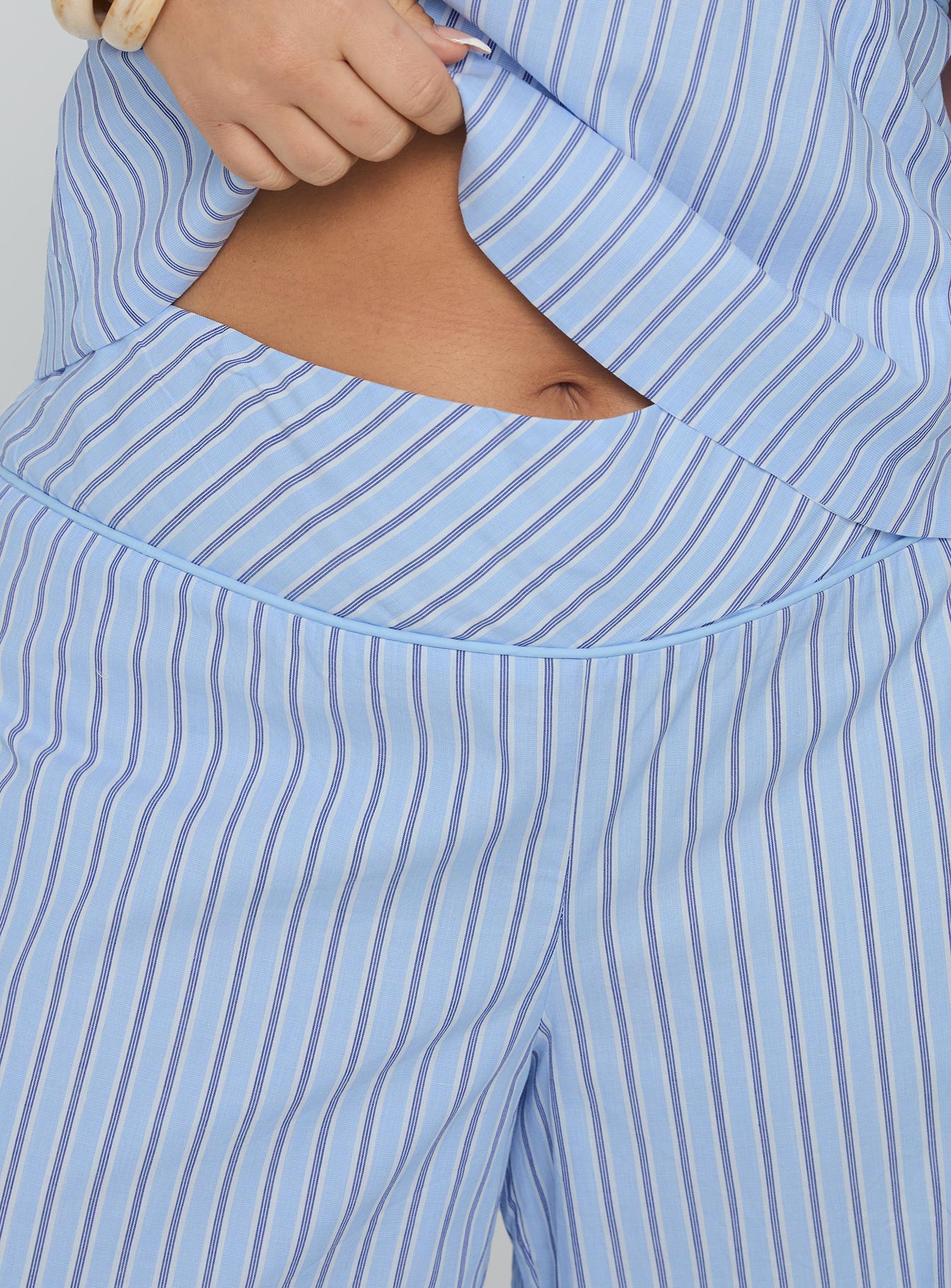 Sofea Mid Rise Pant Blue Stripe Curve