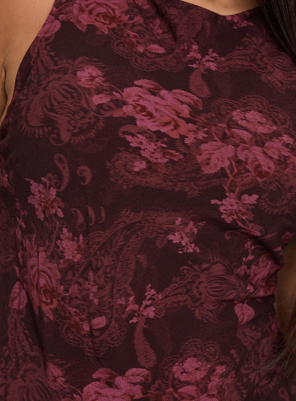 Vivre Mini Dress Burgundy Paisley Curve