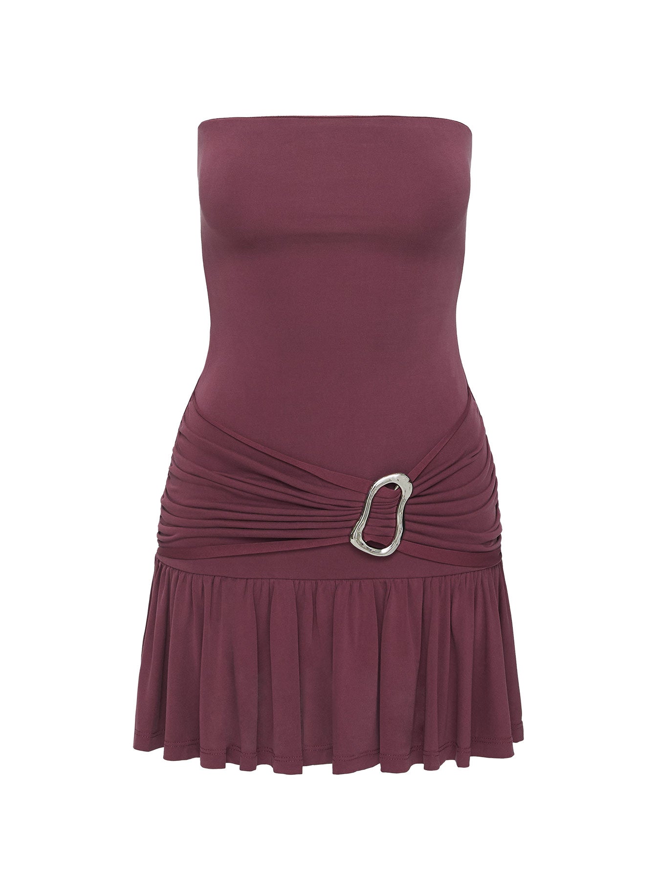 Love Lingers Strapless Mini Dress Burgundy