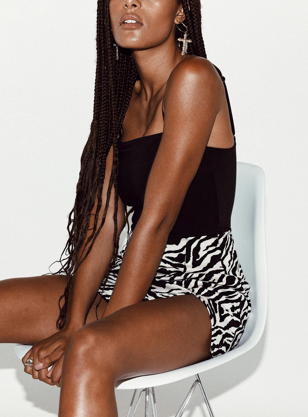 Motel Pelmet Skirt 90's Zebra Black & White