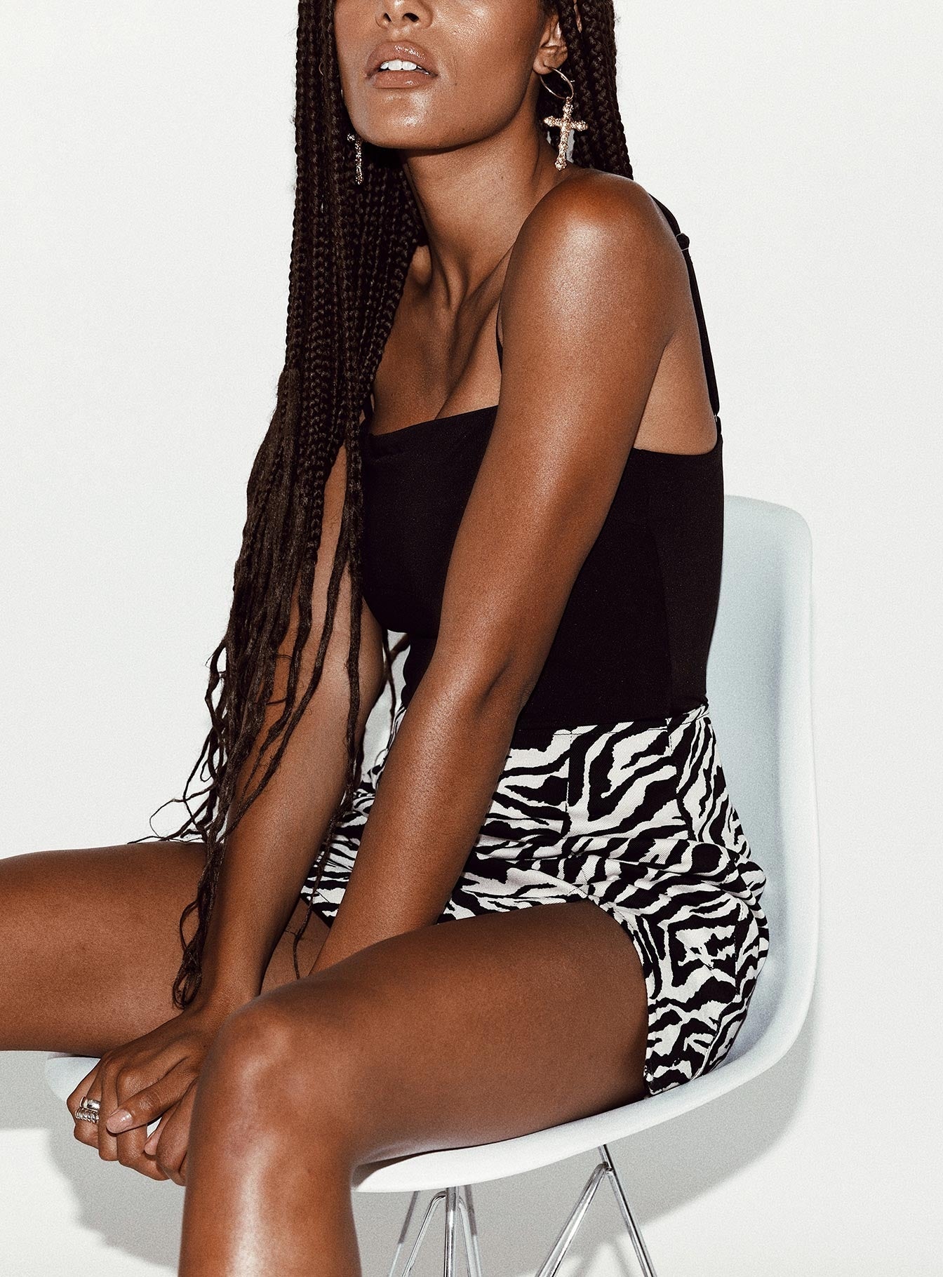 Motel Pelmet Skirt 90's Zebra Black & White