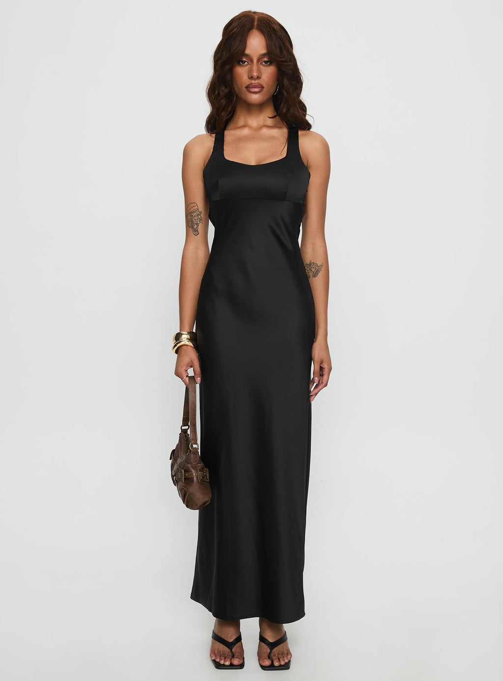 Alter Egos Drape Maxi Dress Black
