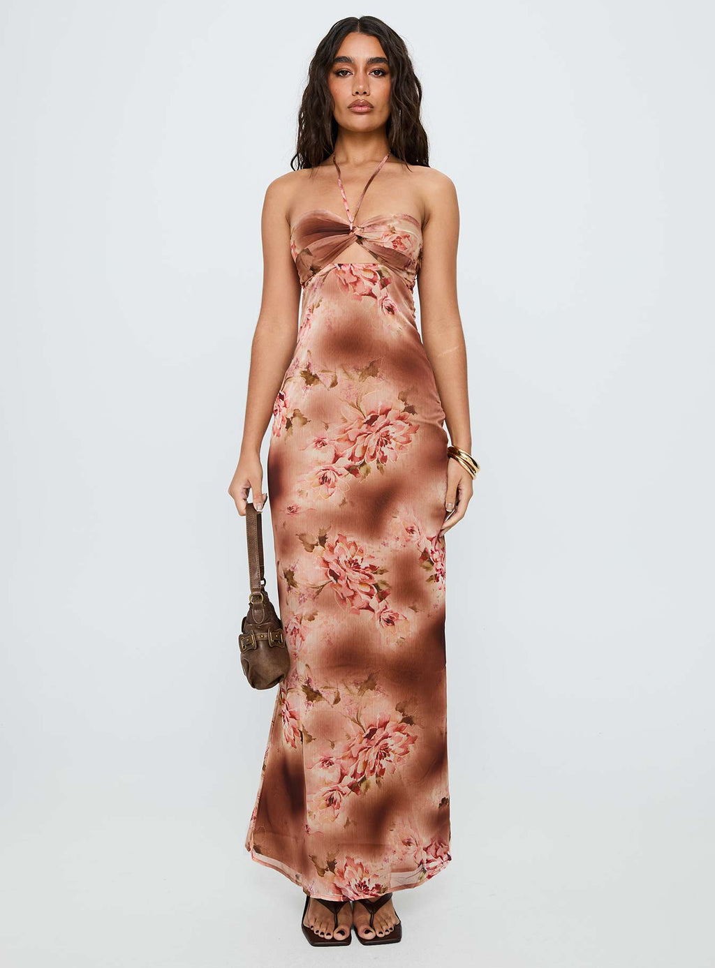 Saye Halter Twist Maxi Dress Multi