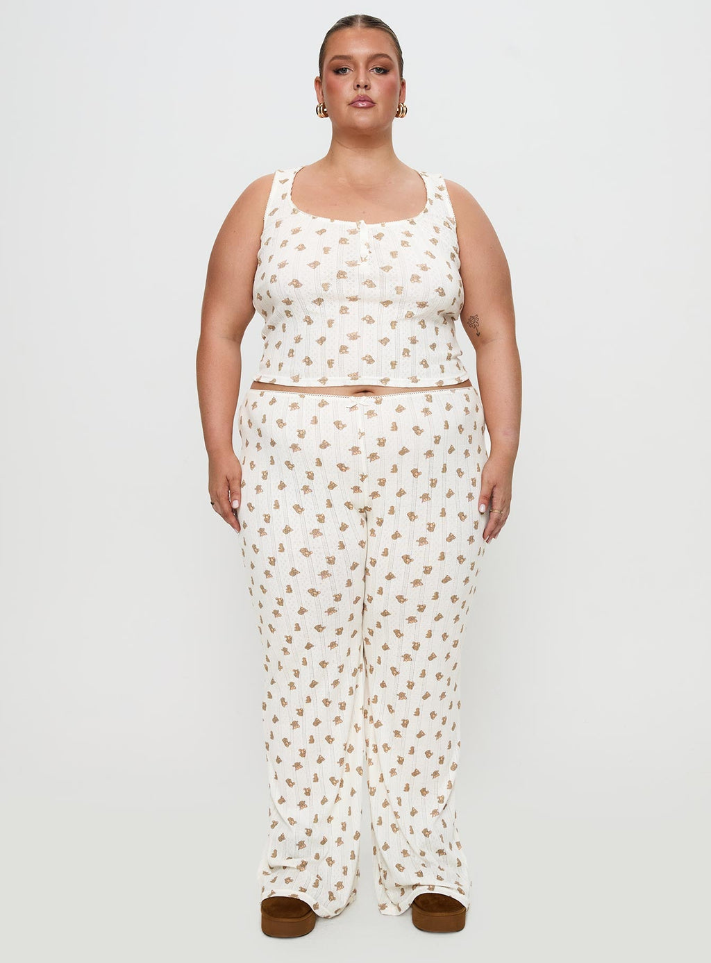 Sleepytea Pointelle Sleep Pant Multi Curve