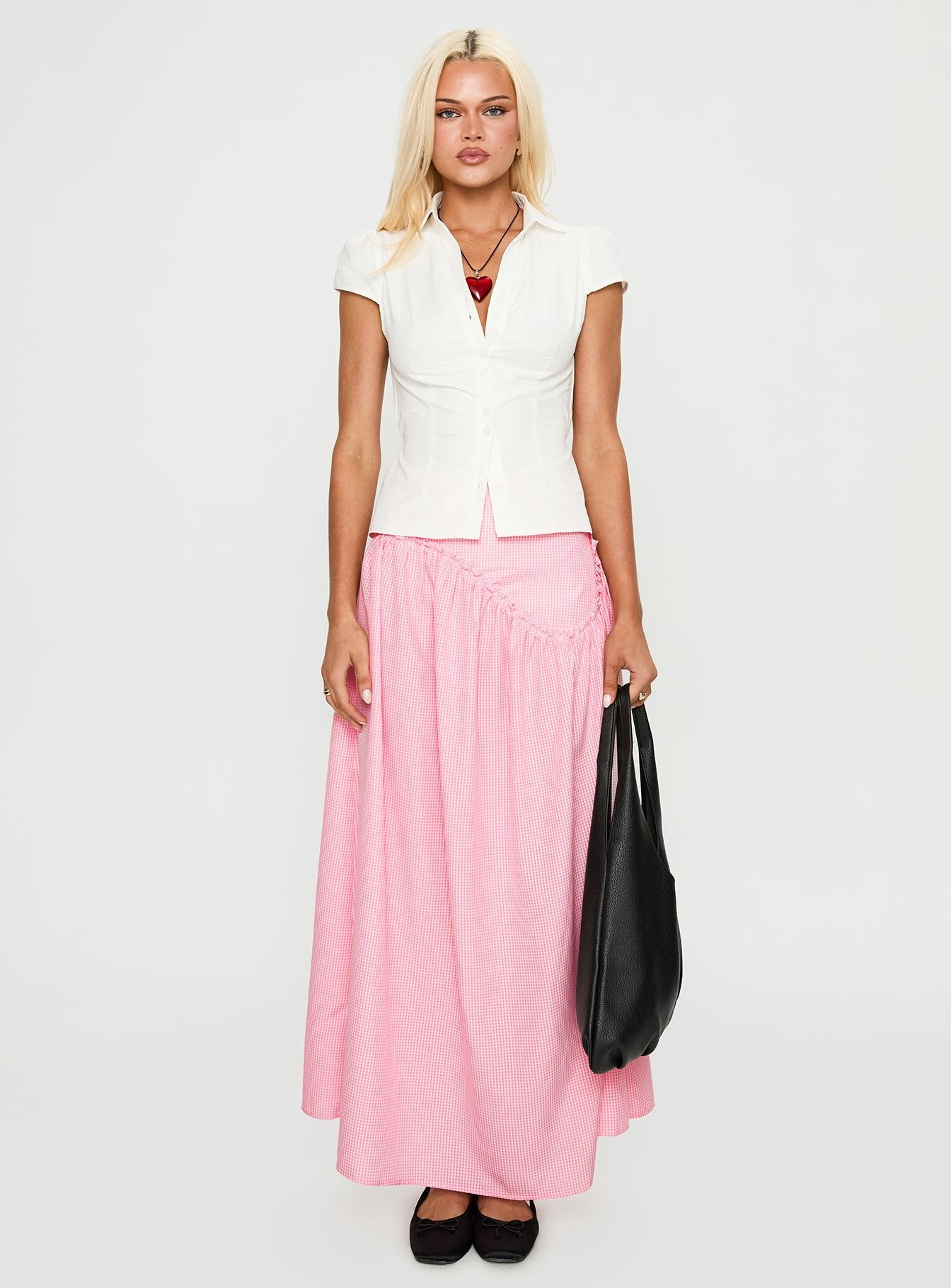 Apresia Maxi Skirt Pink Gingham