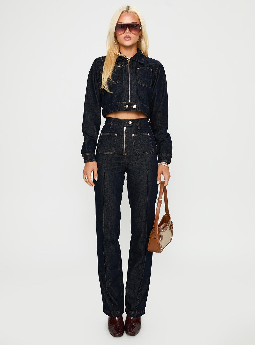 Stallion High Rise Straight Leg Jeans Indigo