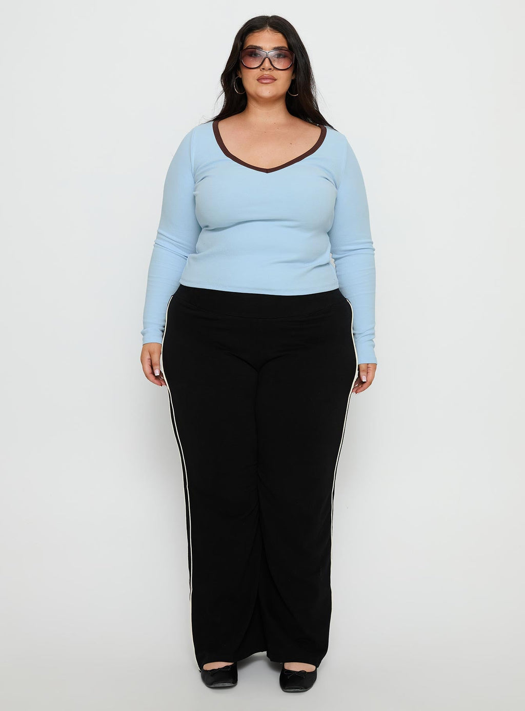 Ascenda Straight Leg Track Pant Black Curve