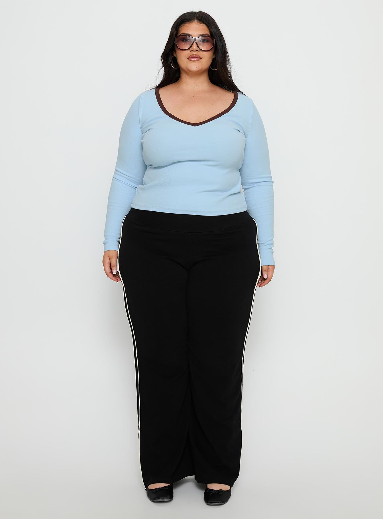 Ascenda Straight Leg Track Pant Black Curve