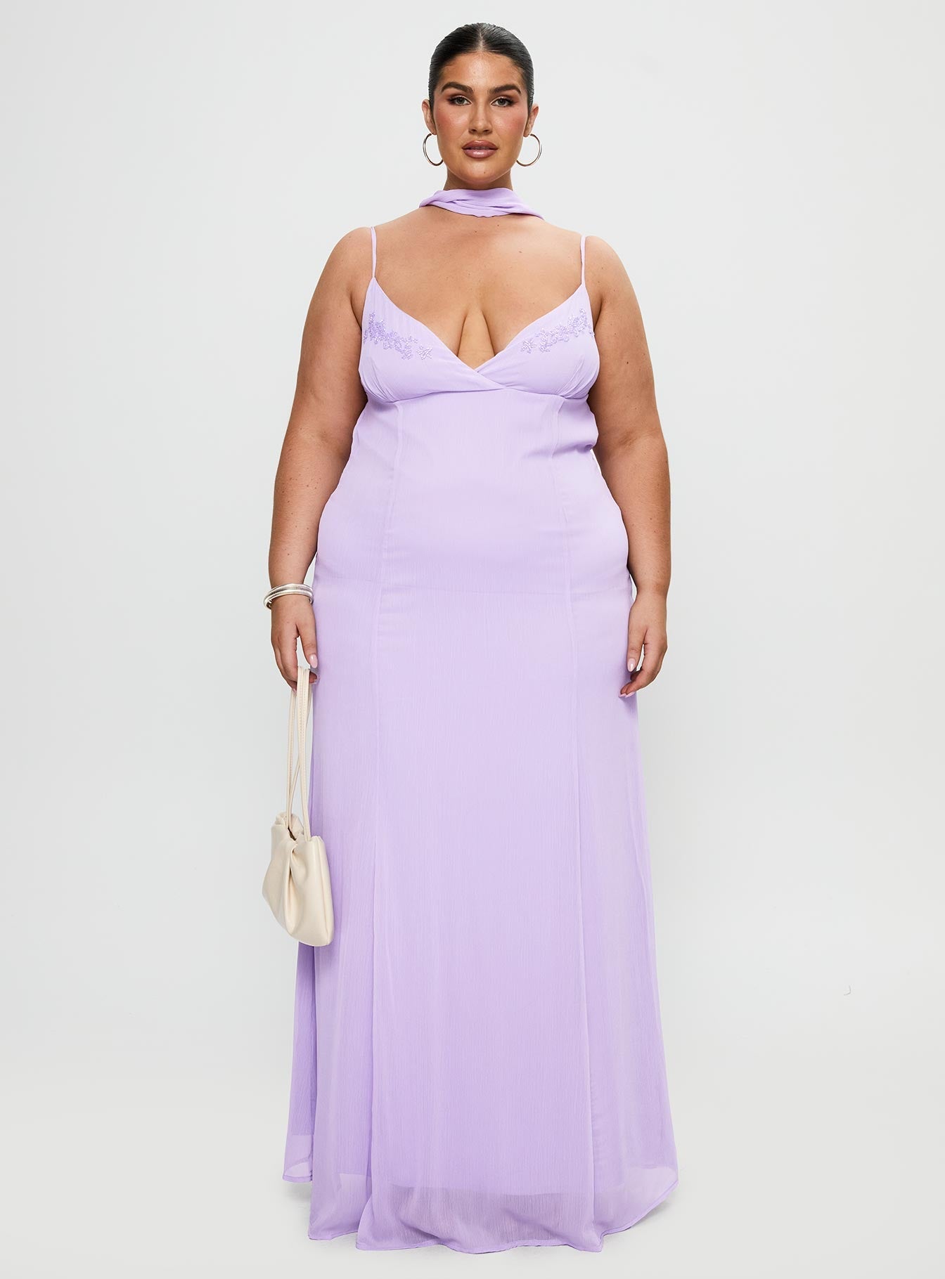 Jadira Scarf Maxi Dress Purple Curve