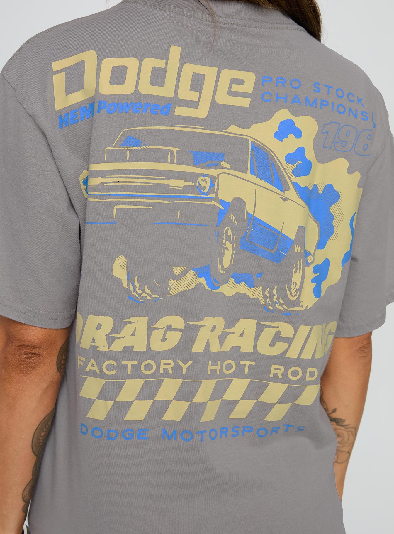 Dodge Racer Oversized Graphic Tee Grey