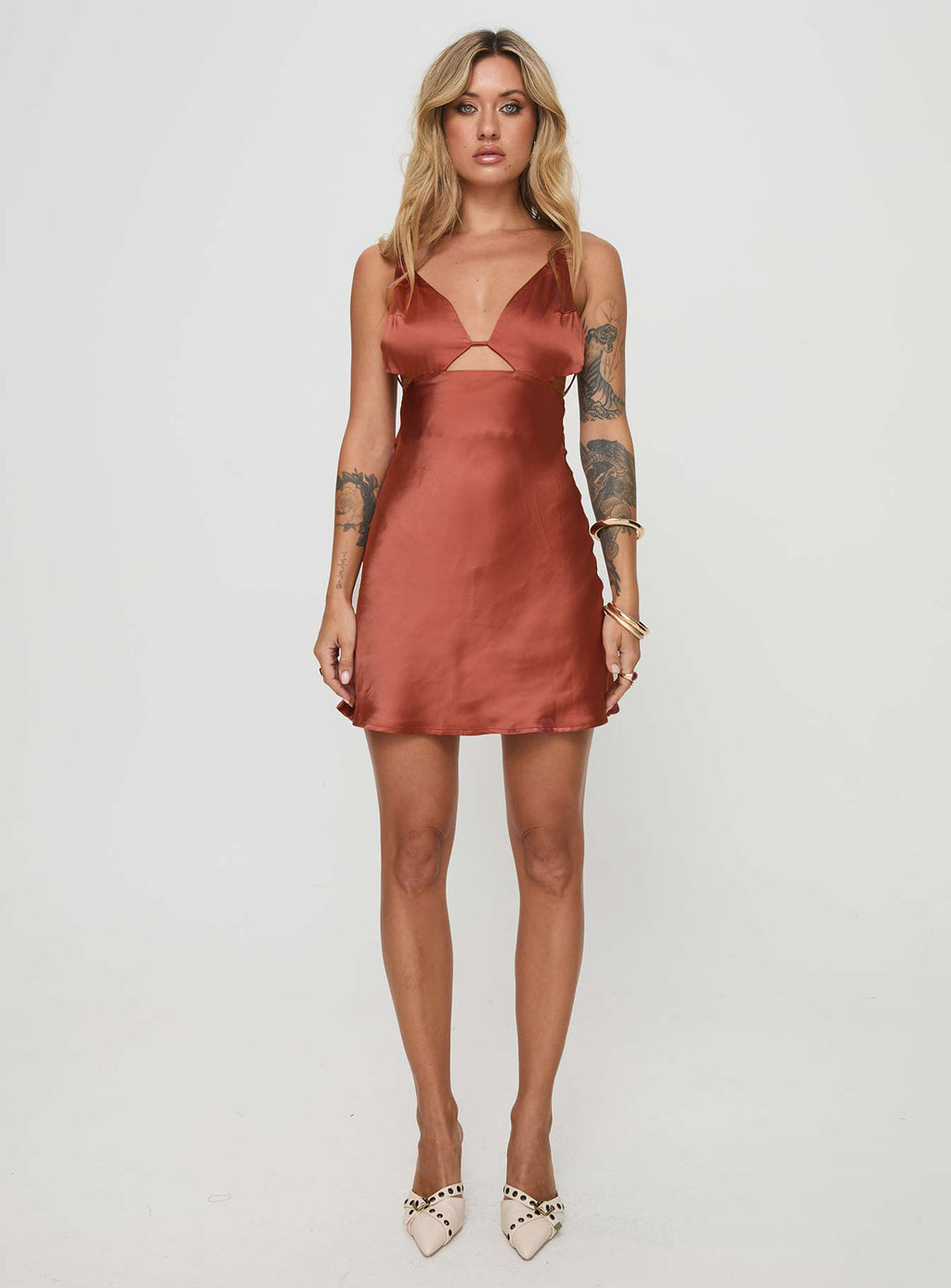 Alexo Mini Dress Rust