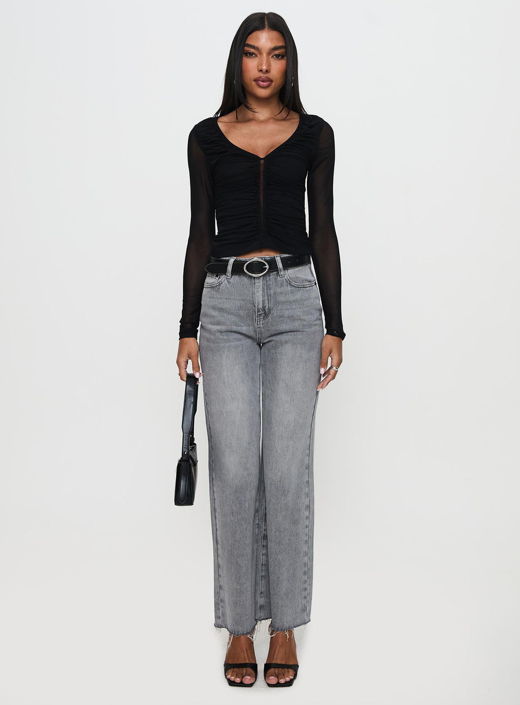 Tenzin Ruched Top Black