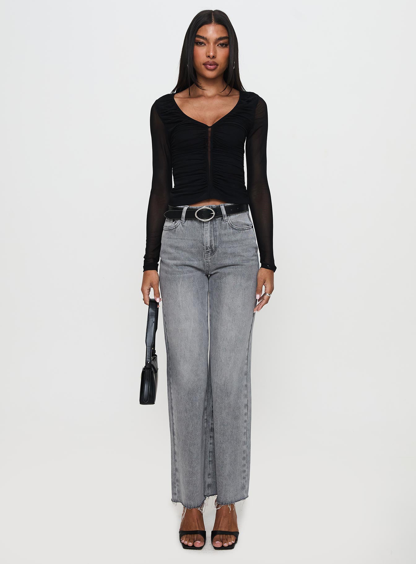 Tenzin Ruched Top Black