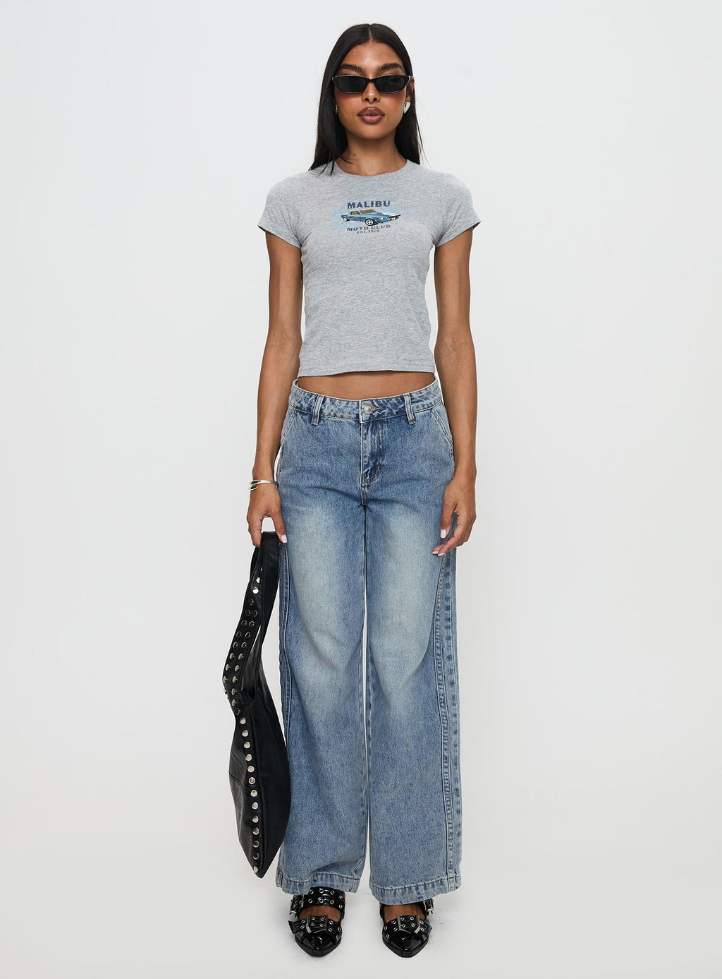 Skipper Low Rise Wide Leg Jeans Vintage Blue