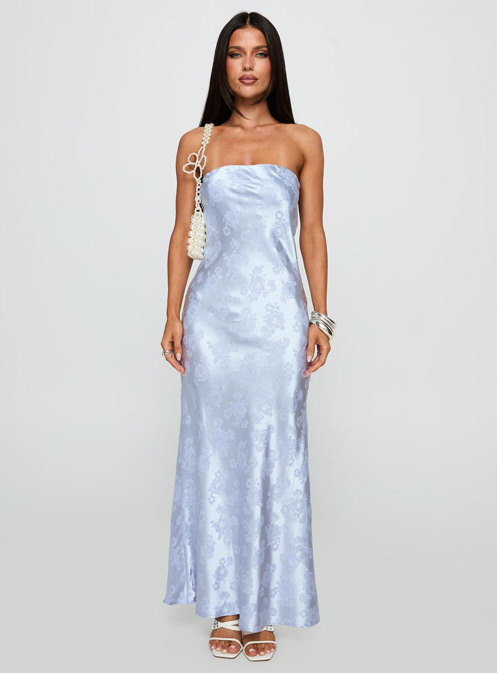 Haley Maxi Dress Blue Jacquard