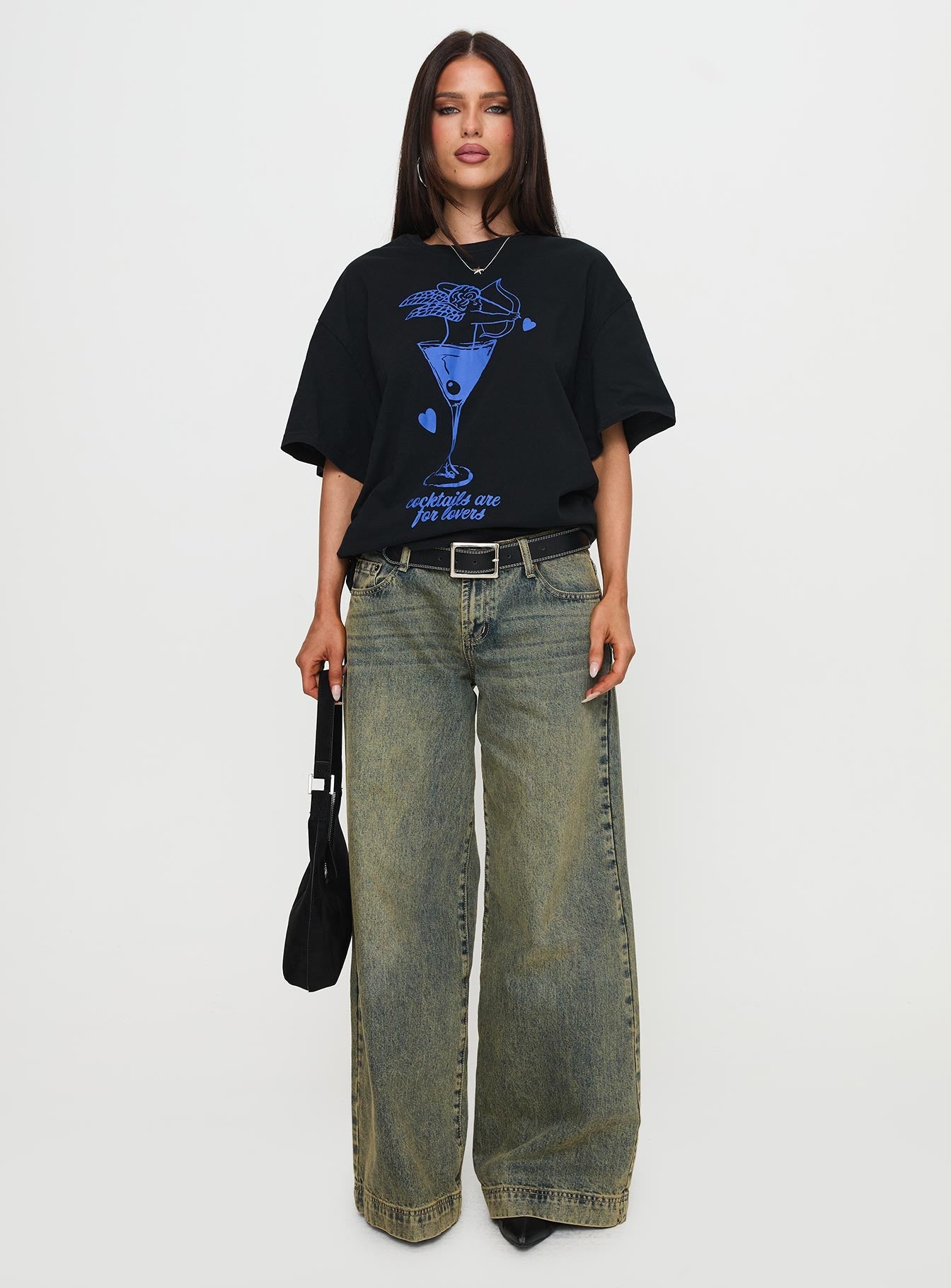 Cocktail Hour Oversized Tee Black
