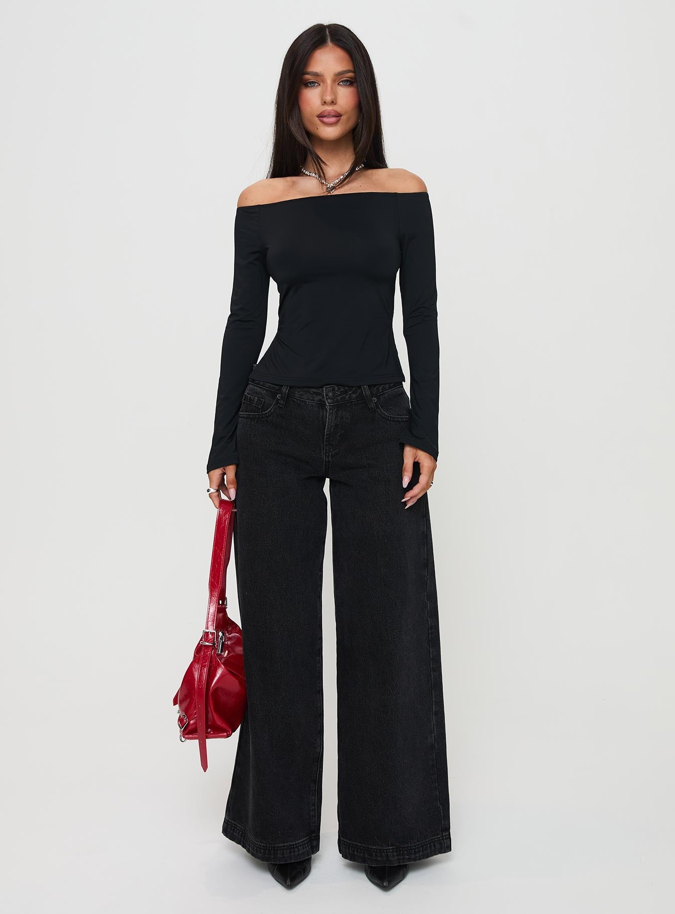 Maestro Off The Shoulder Top Black