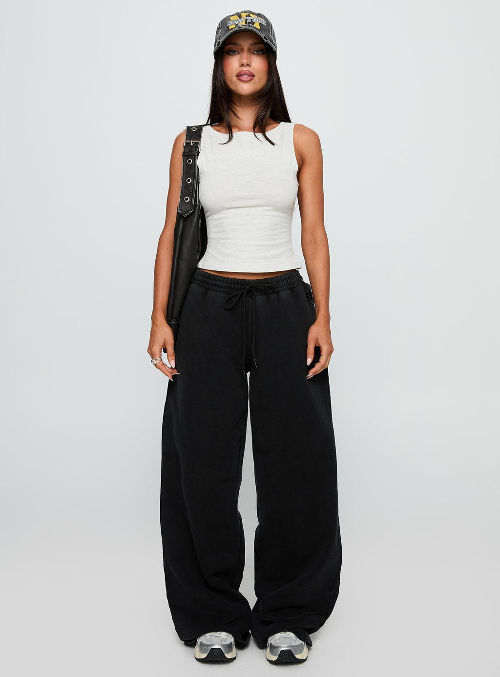 Bleeker High Neck Top Grey Marle