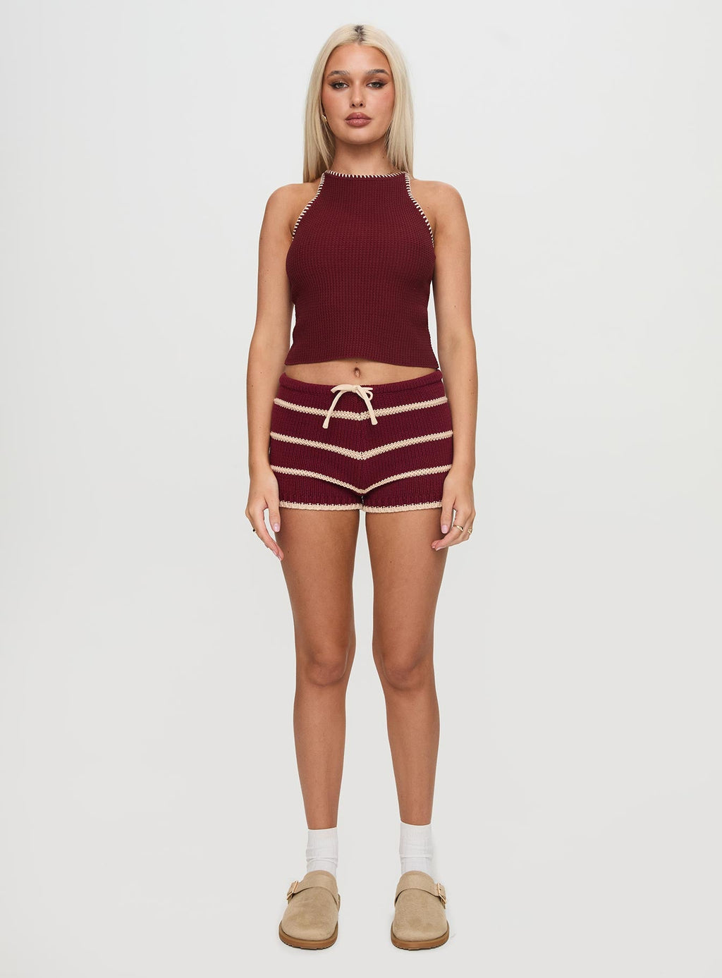 Arianell Knit Top Maroon
