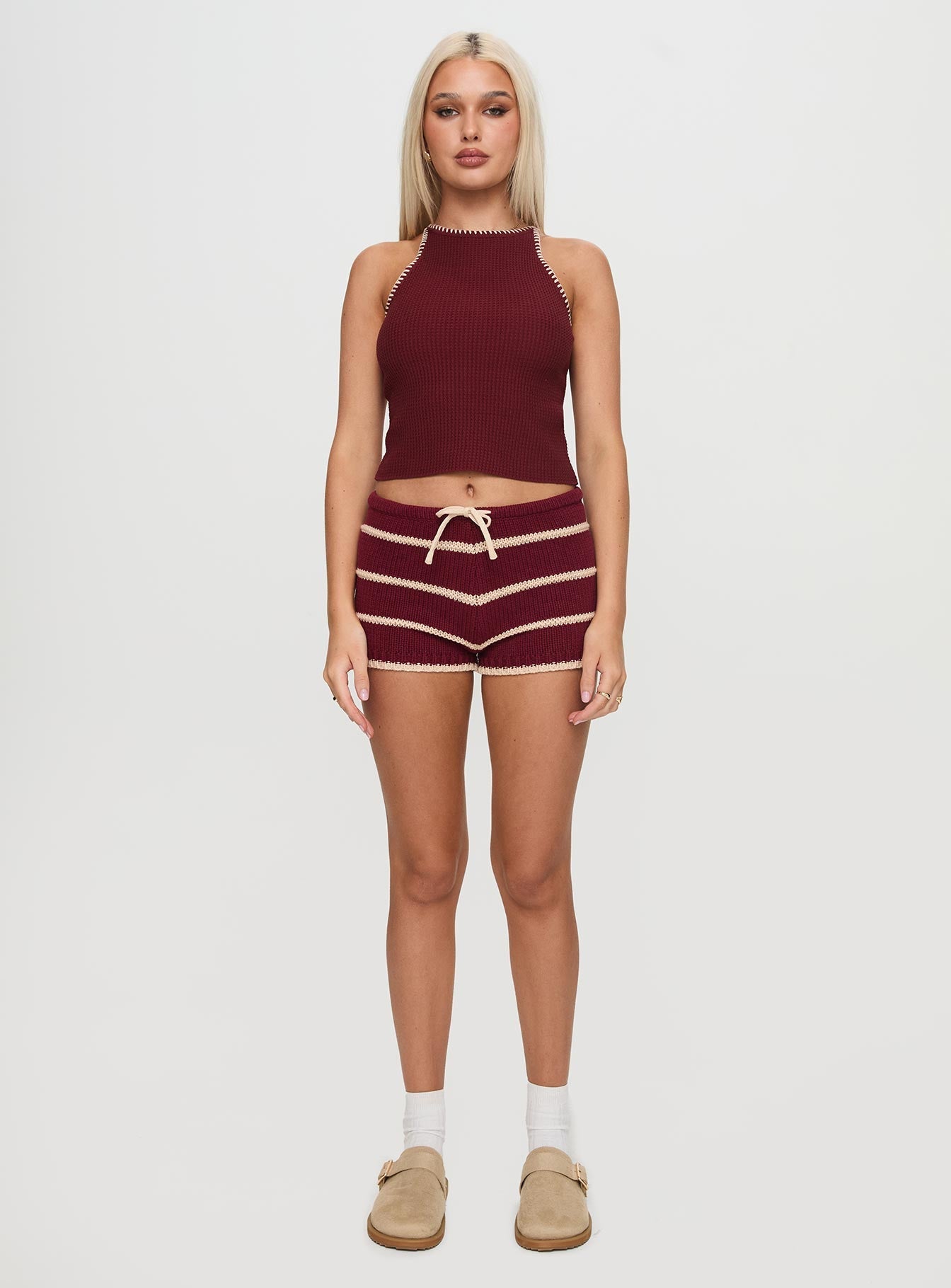 Arianell Knit Top Maroon