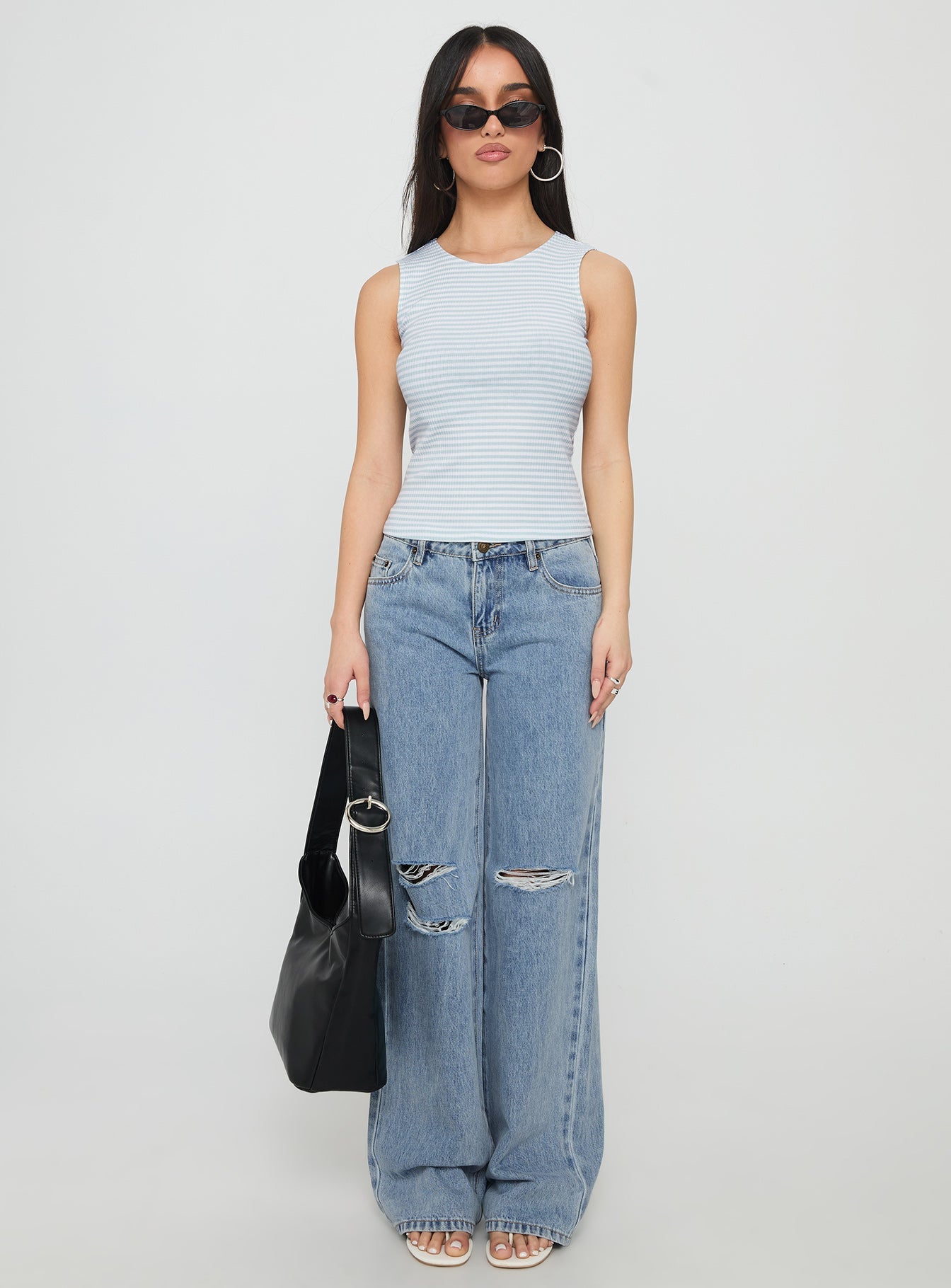 Kadison Low Rise Straight Leg Jeans Mid Wash Blue