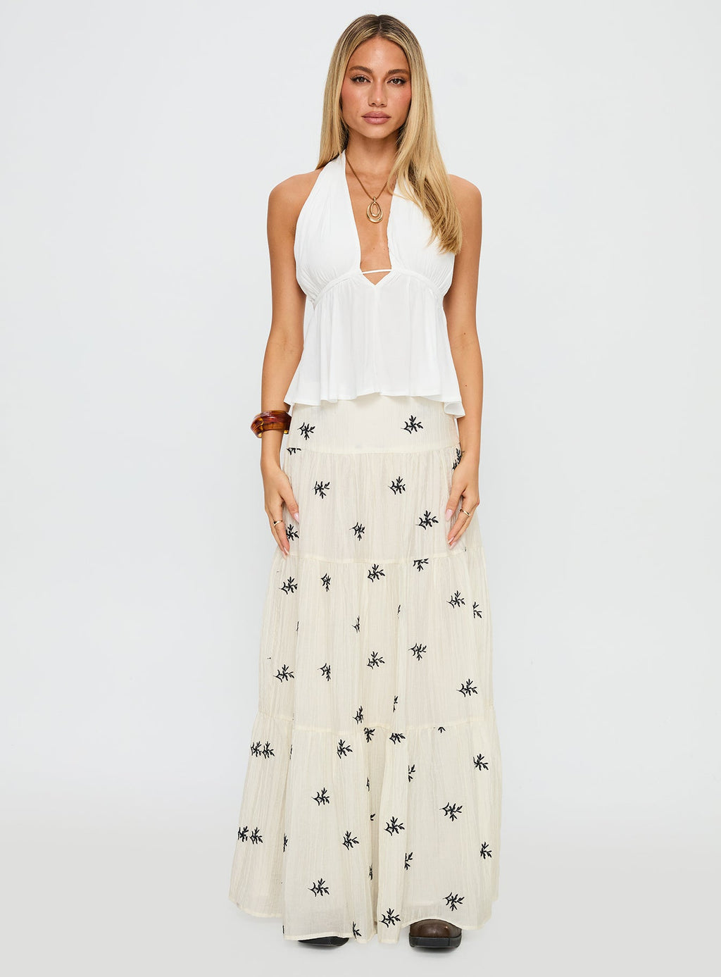 Saddler Halter Top White