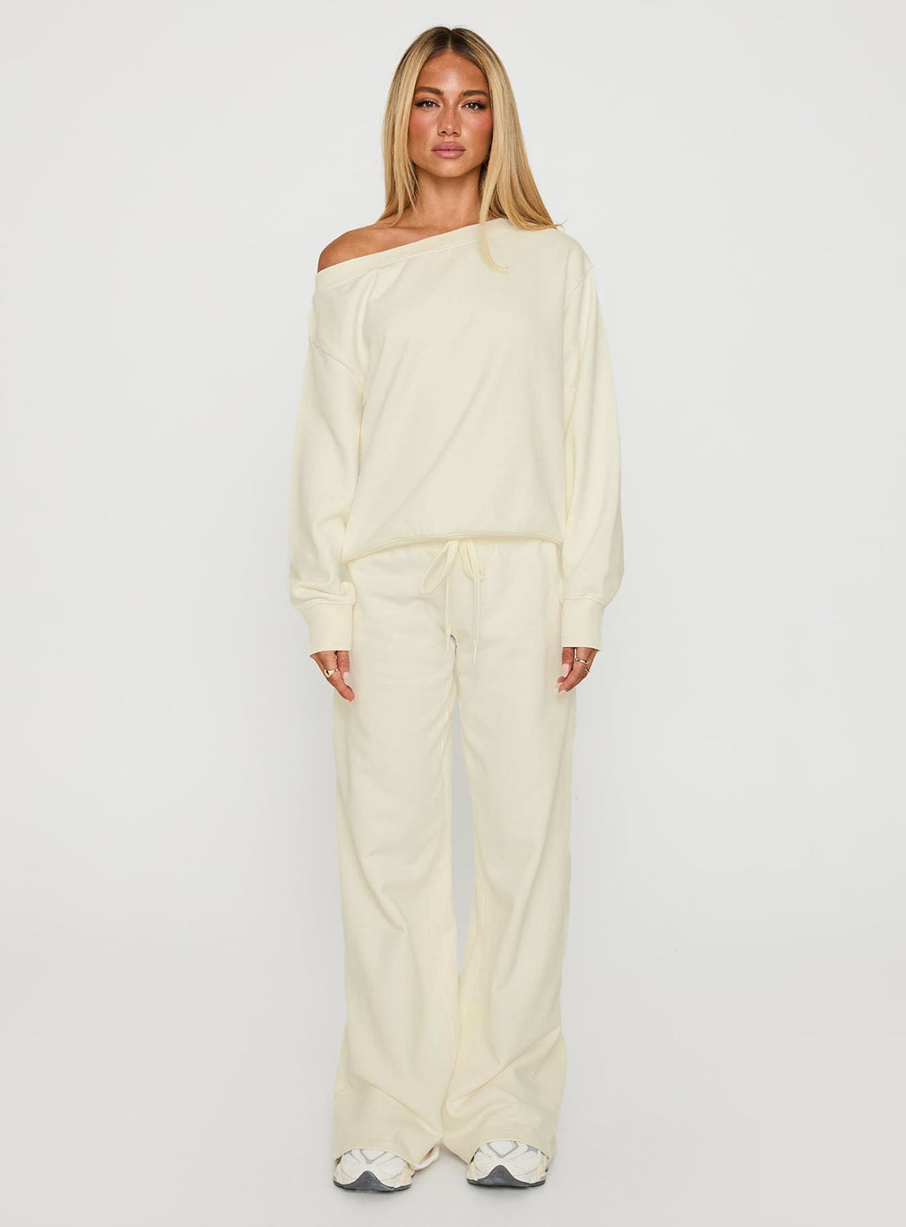 Dodie Wide Leg Pants Washed White