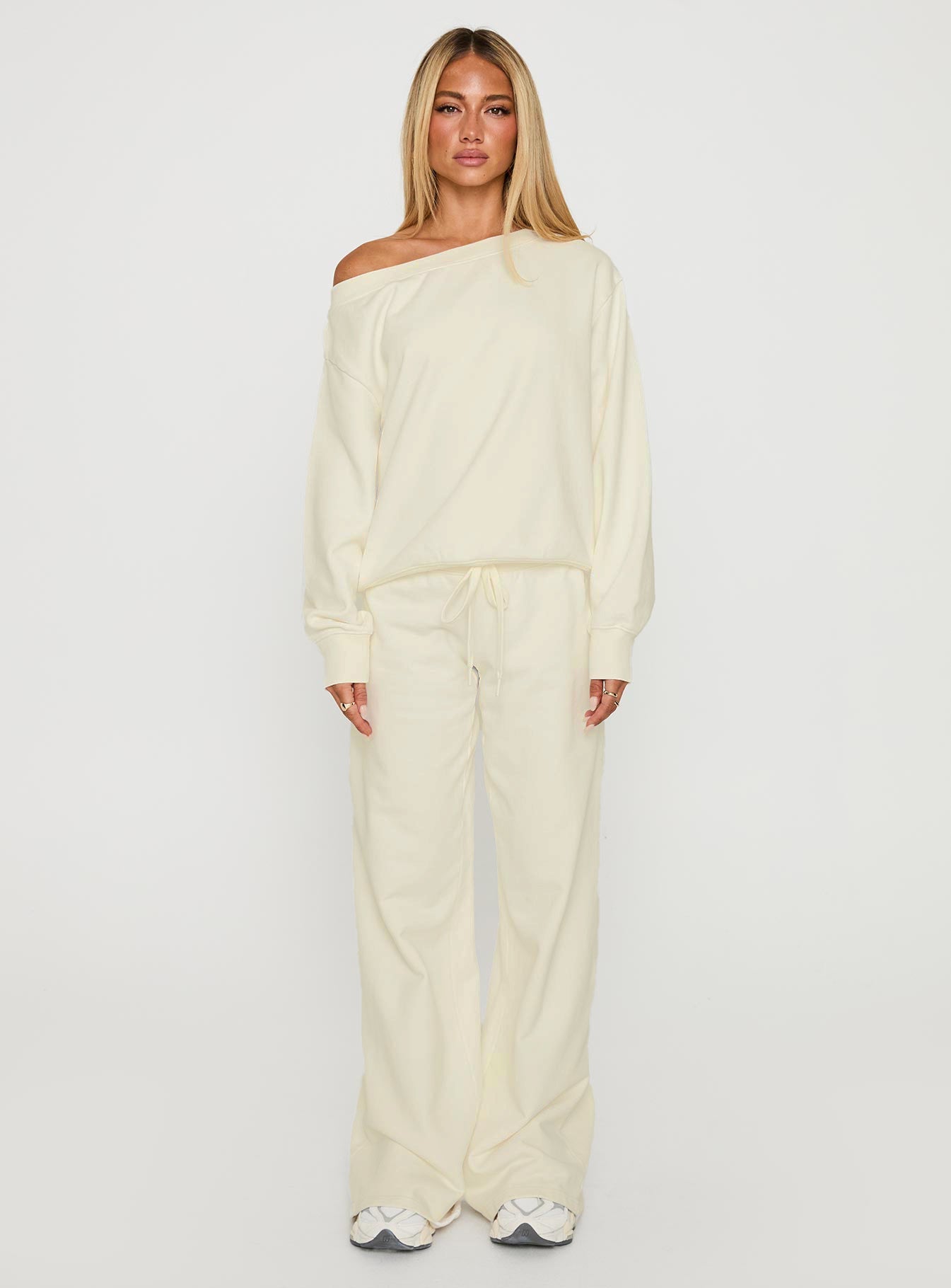 Dodie Wide Leg Pants Washed White