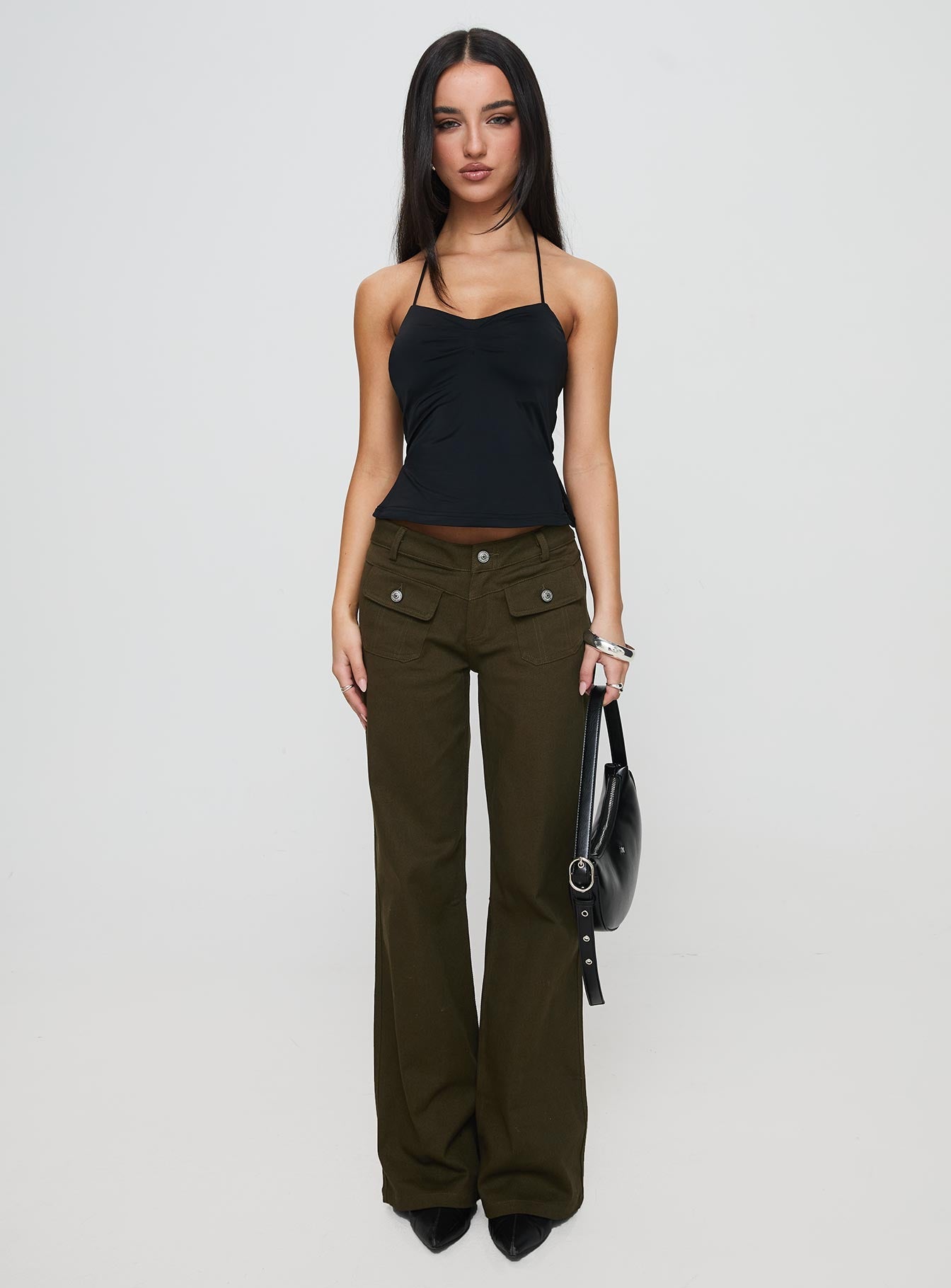 Benicale Low Rise Cargo Pants Olive