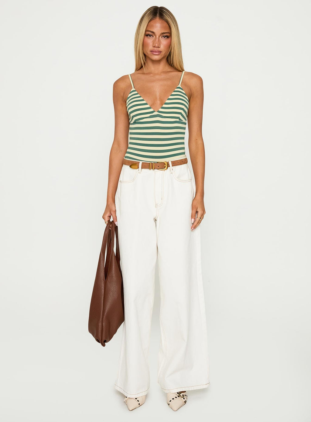 Like A Daydream Bodysuit Green / Cream