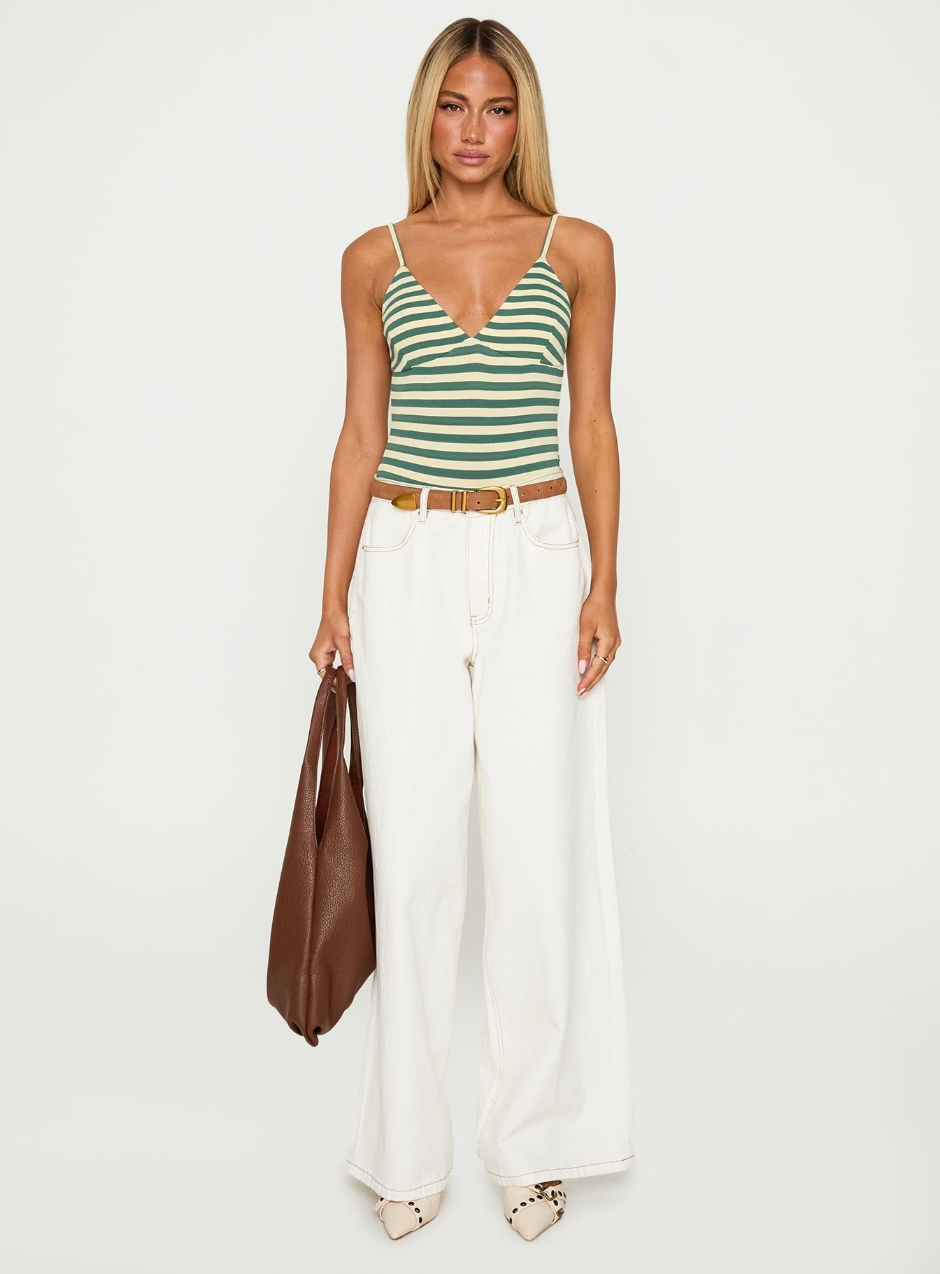 Like A Daydream Bodysuit Green / Cream