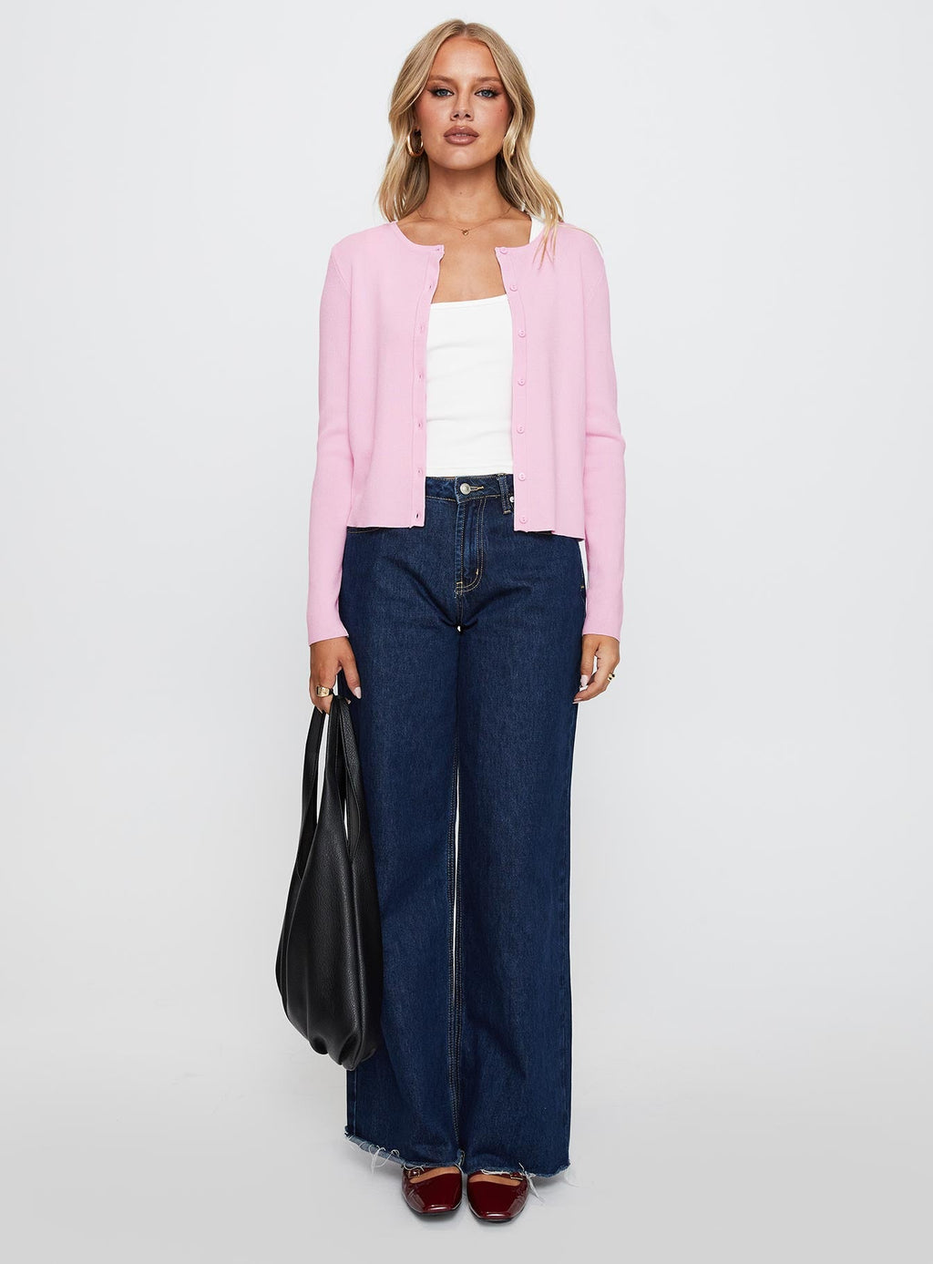 Old Burlington Knit Cardigan Pink