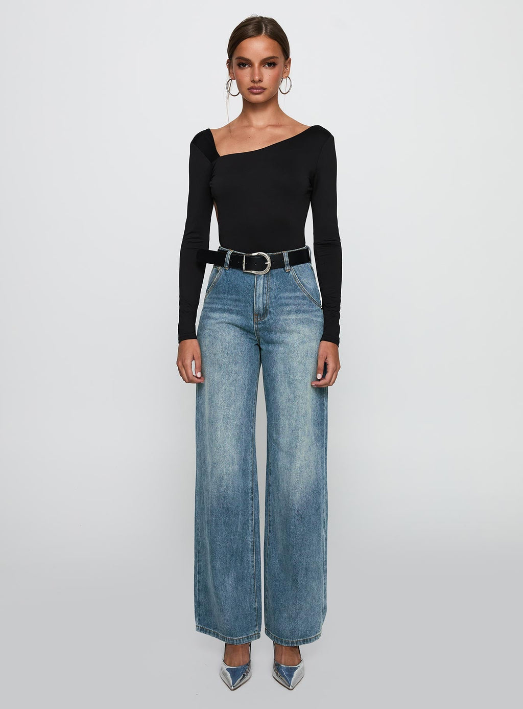 Look This Good Backless Bodysuit Black