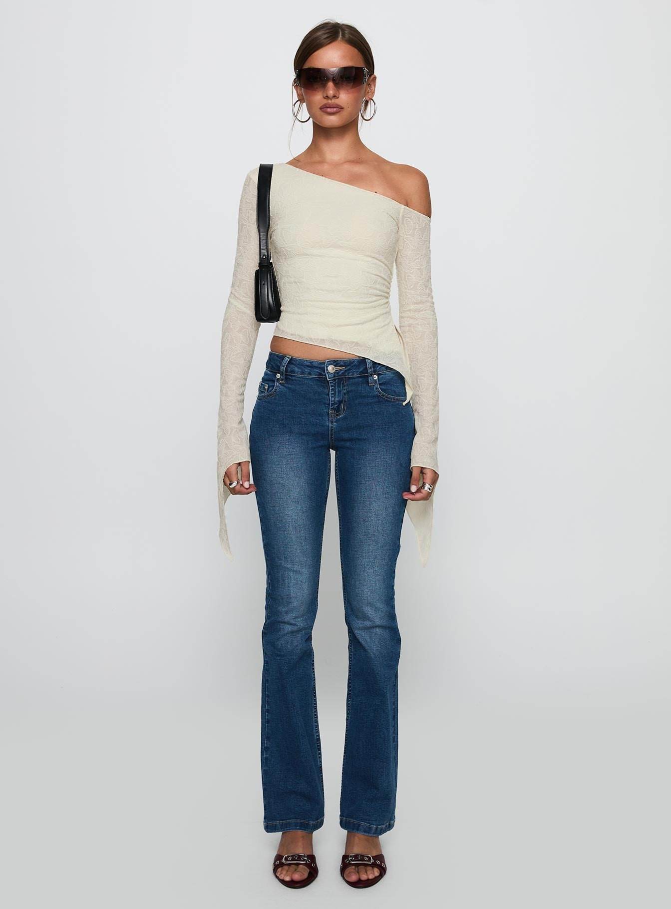 Face Card Long Sleeve Top Cream