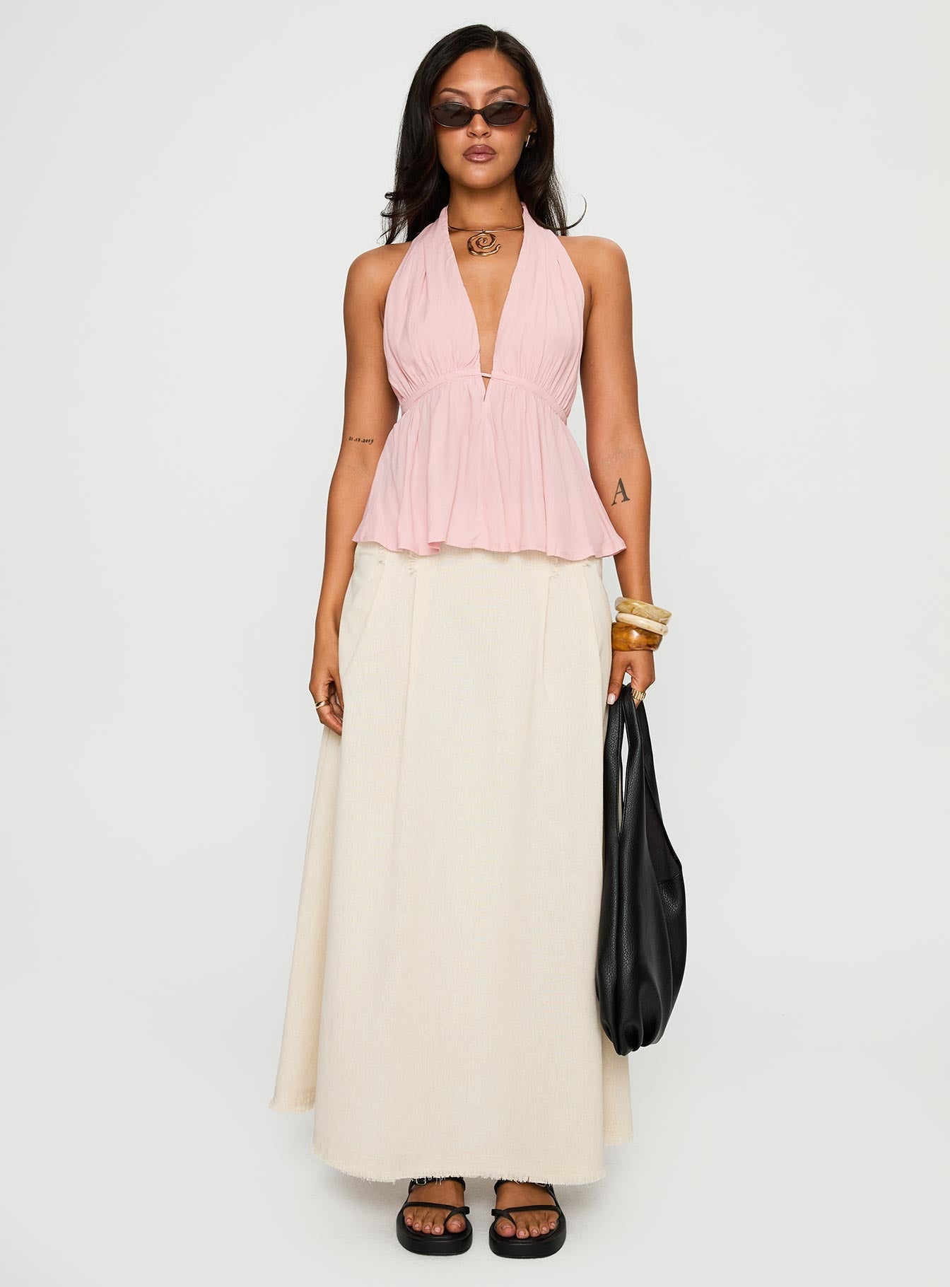 Saddler Halter Top Pink