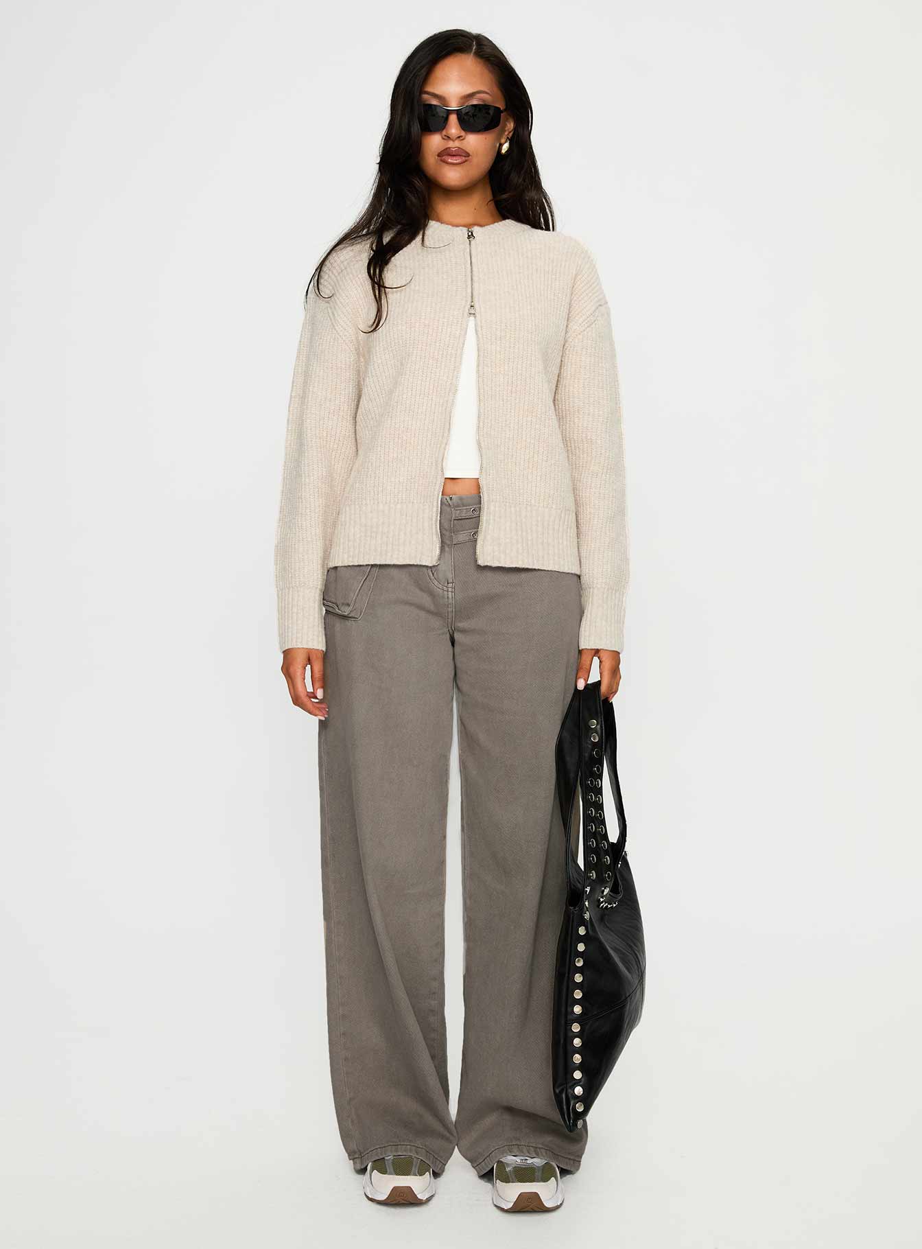 Lexene Zip Through Jumper Oat